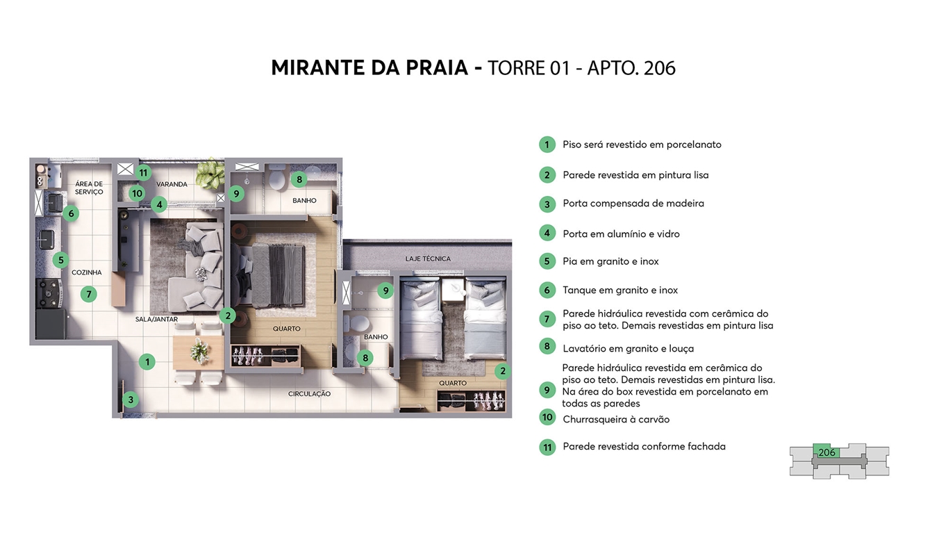 Planta Mirante da Praia MRV Maceio