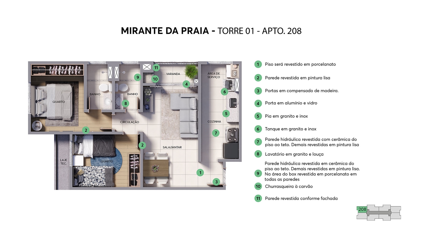 Planta Mirante da Praia MRV Maceio
