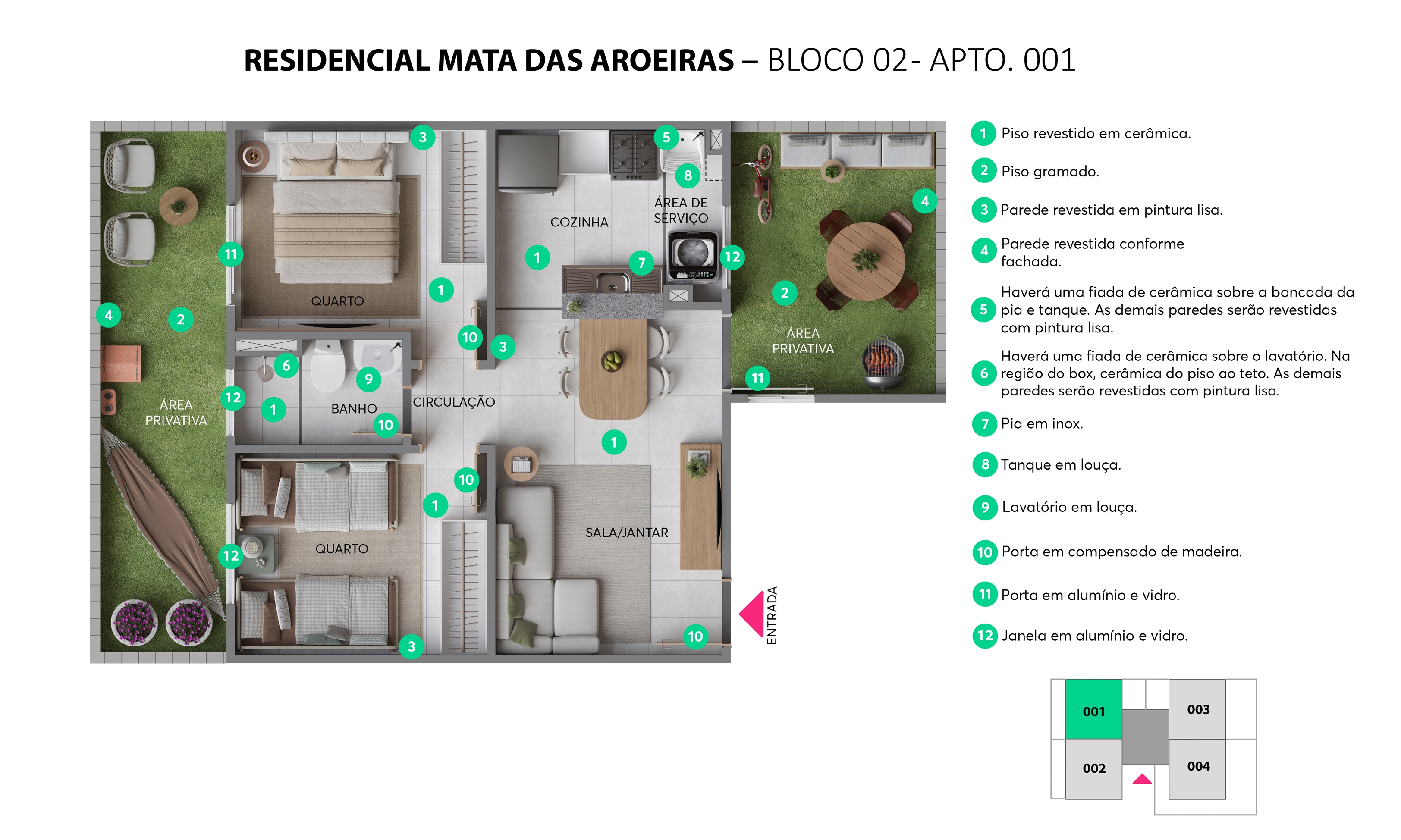 Planta Residencial Mata das Aroeiras MRV Maceió
