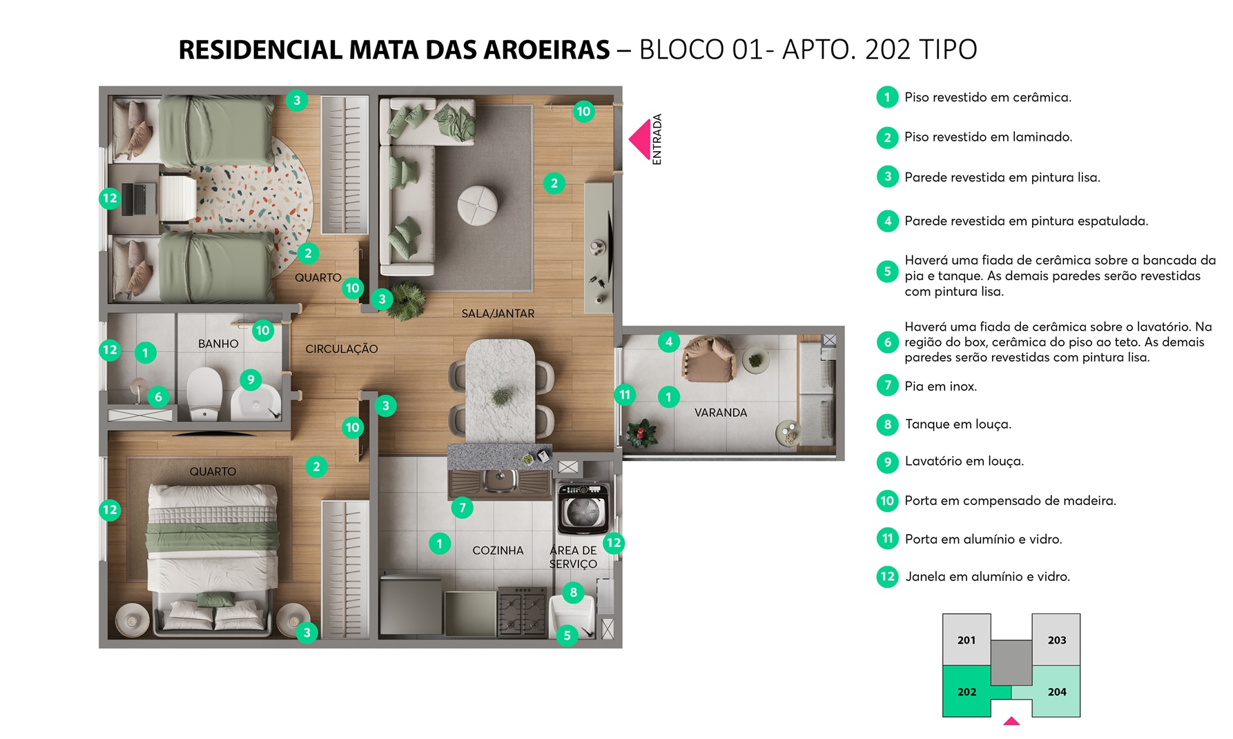 Planta Residencial Mata das Aroeiras MRV Maceió
