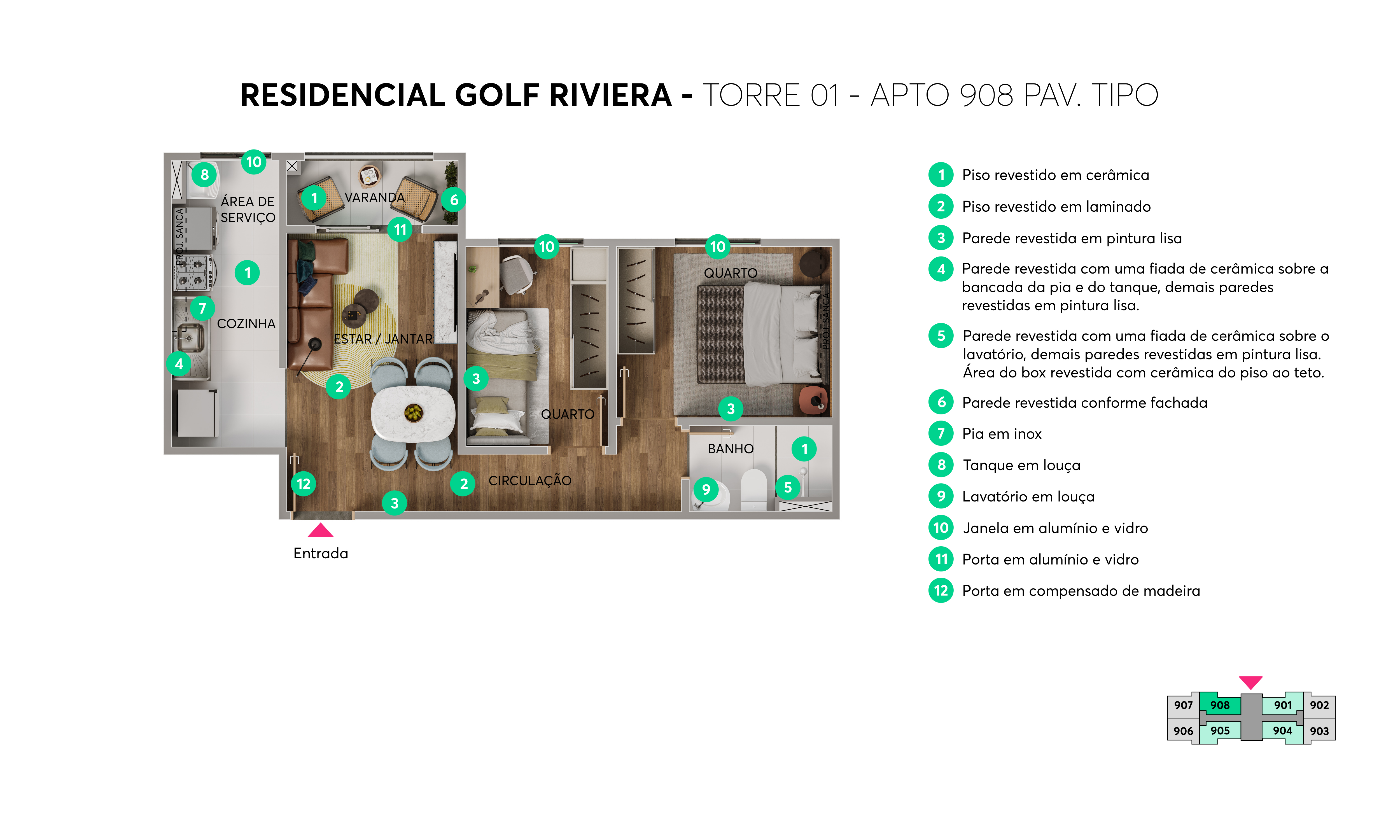 Plantas Residencial Golf Riviera MRV Salvador