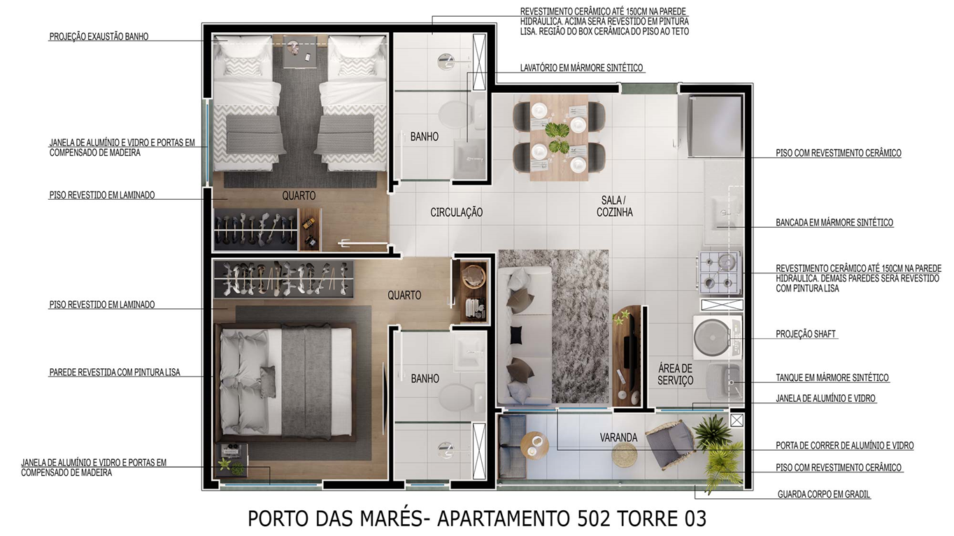 Planta Porto das Marés MRV Fortaleza