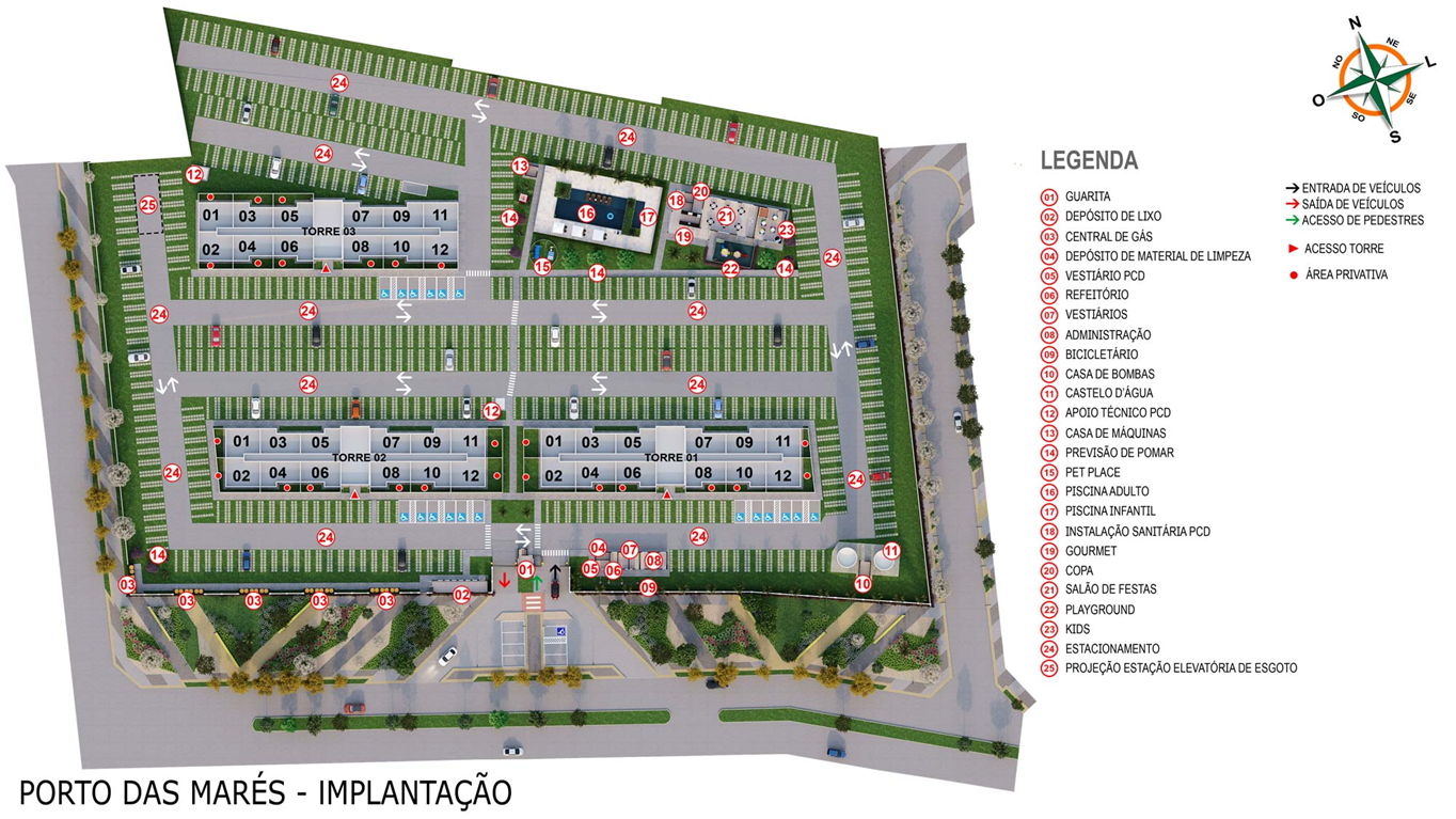 Implantação Porto das Marés MRV Fortaleza