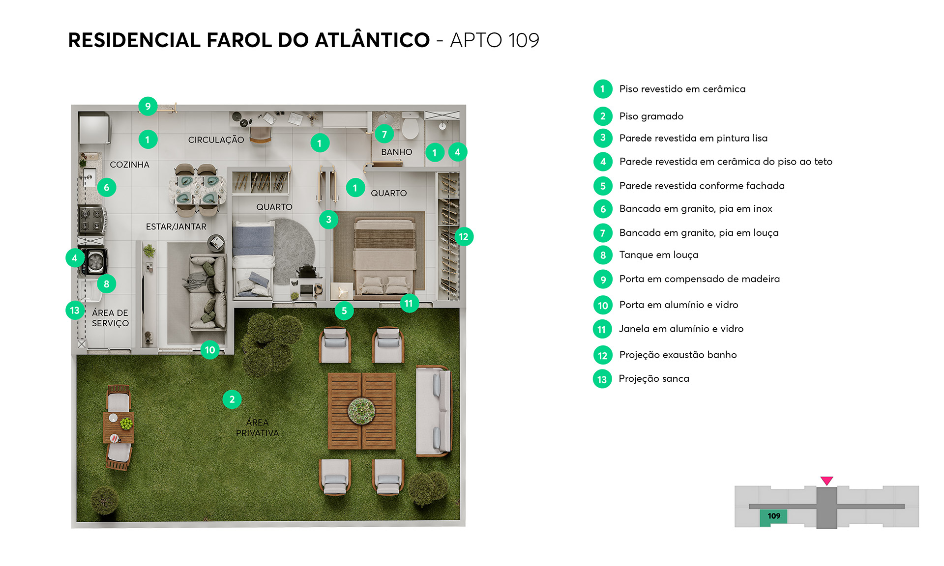 Planta Resid. Farol do Atlântico MRV Fortaleza