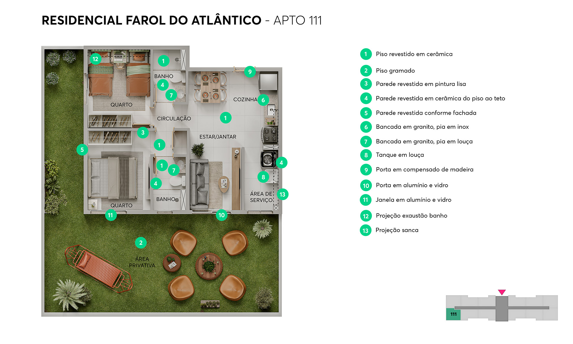 Planta Resid. Farol do Atlântico MRV Fortaleza