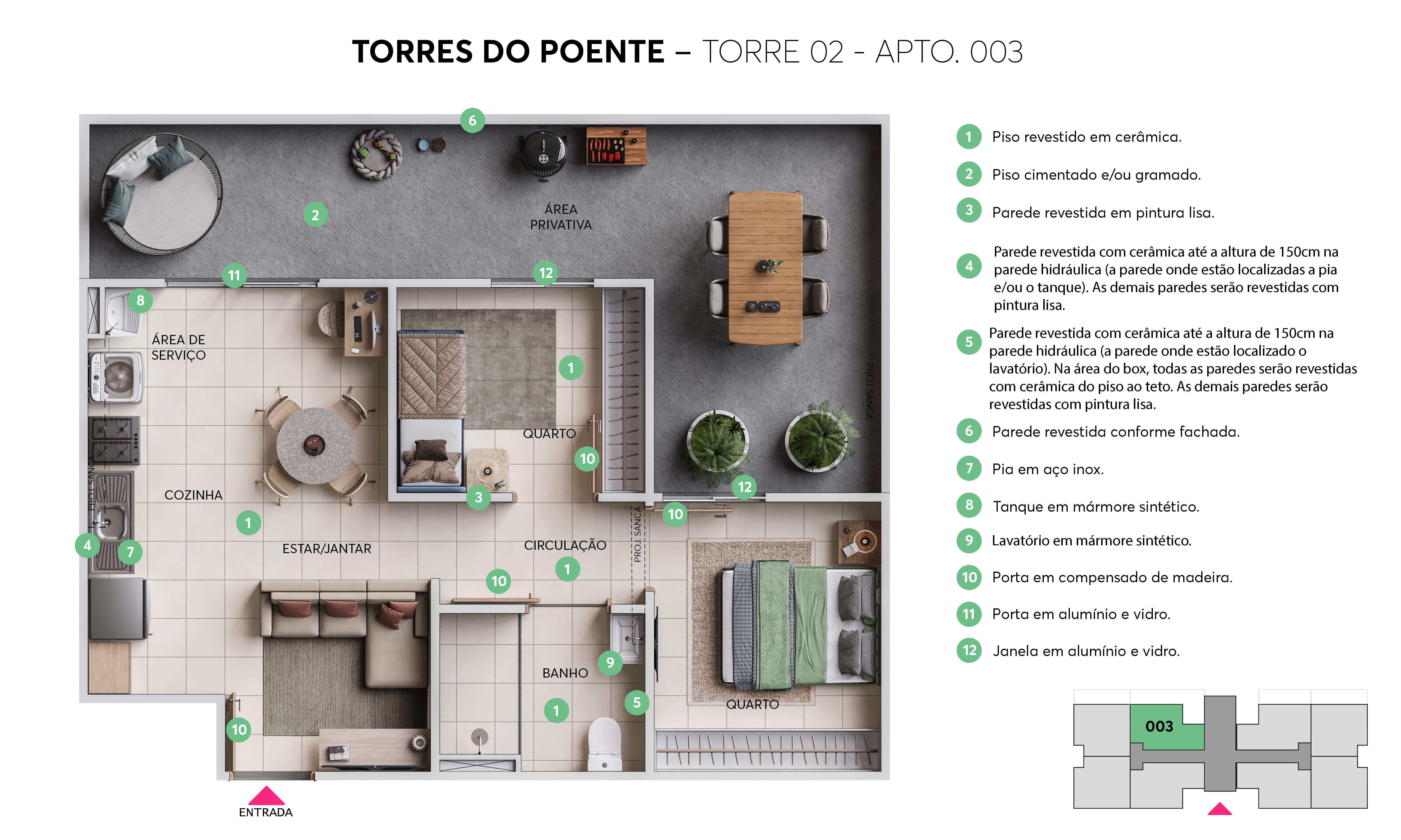 Planta Torres do Poente MRV Brasília