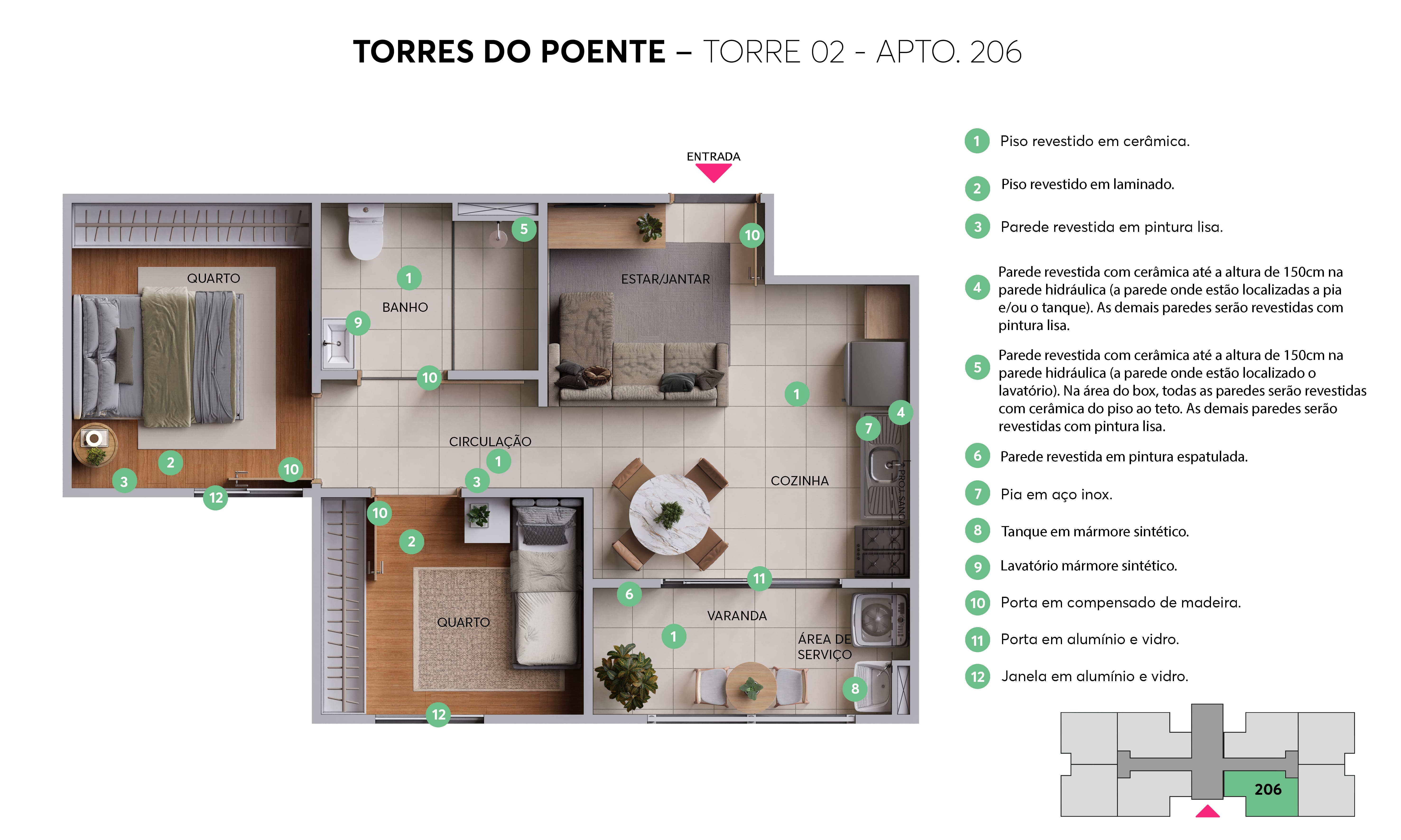 Planta Torres do Poente MRV Brasília