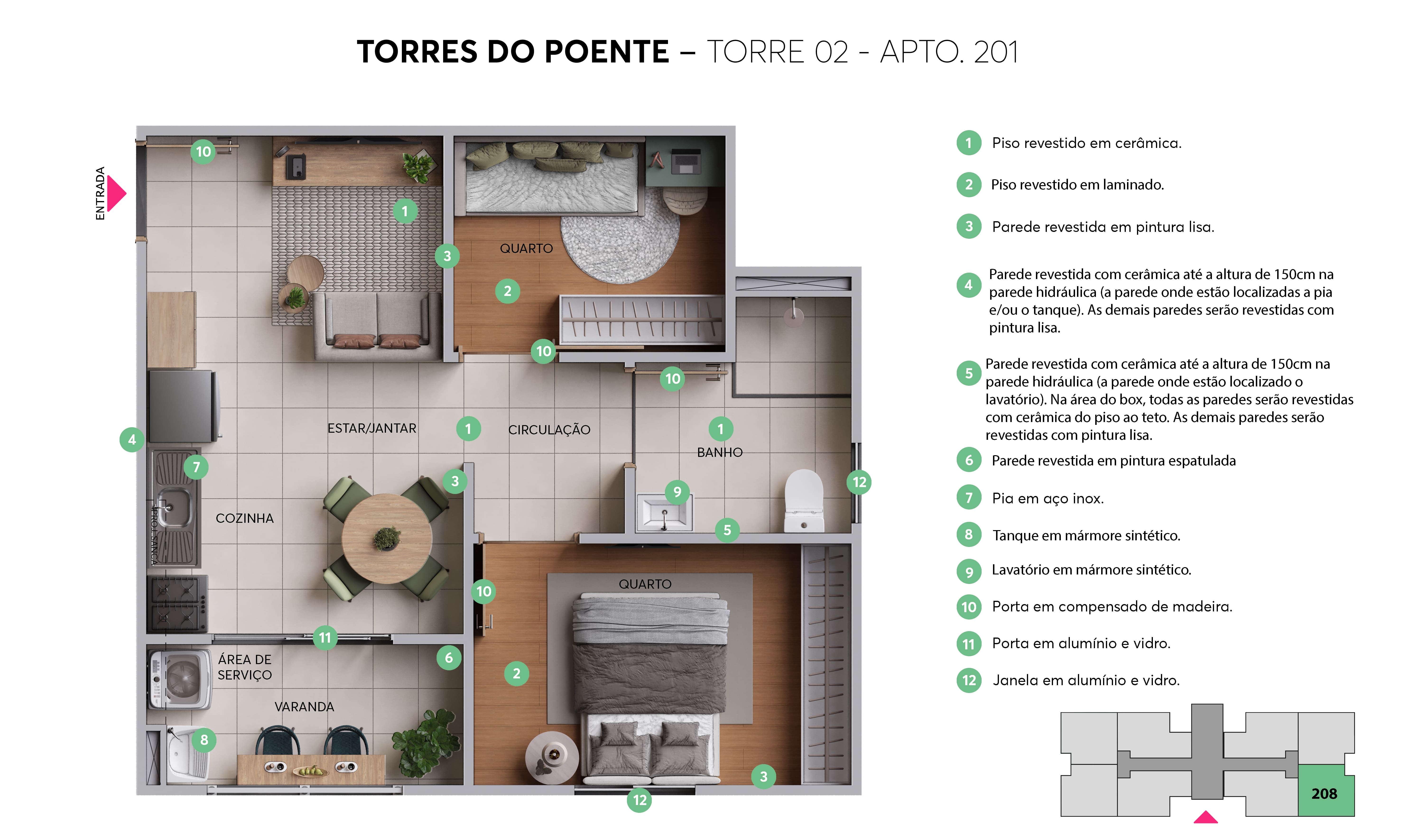 Planta Torres do Poente MRV Brasília