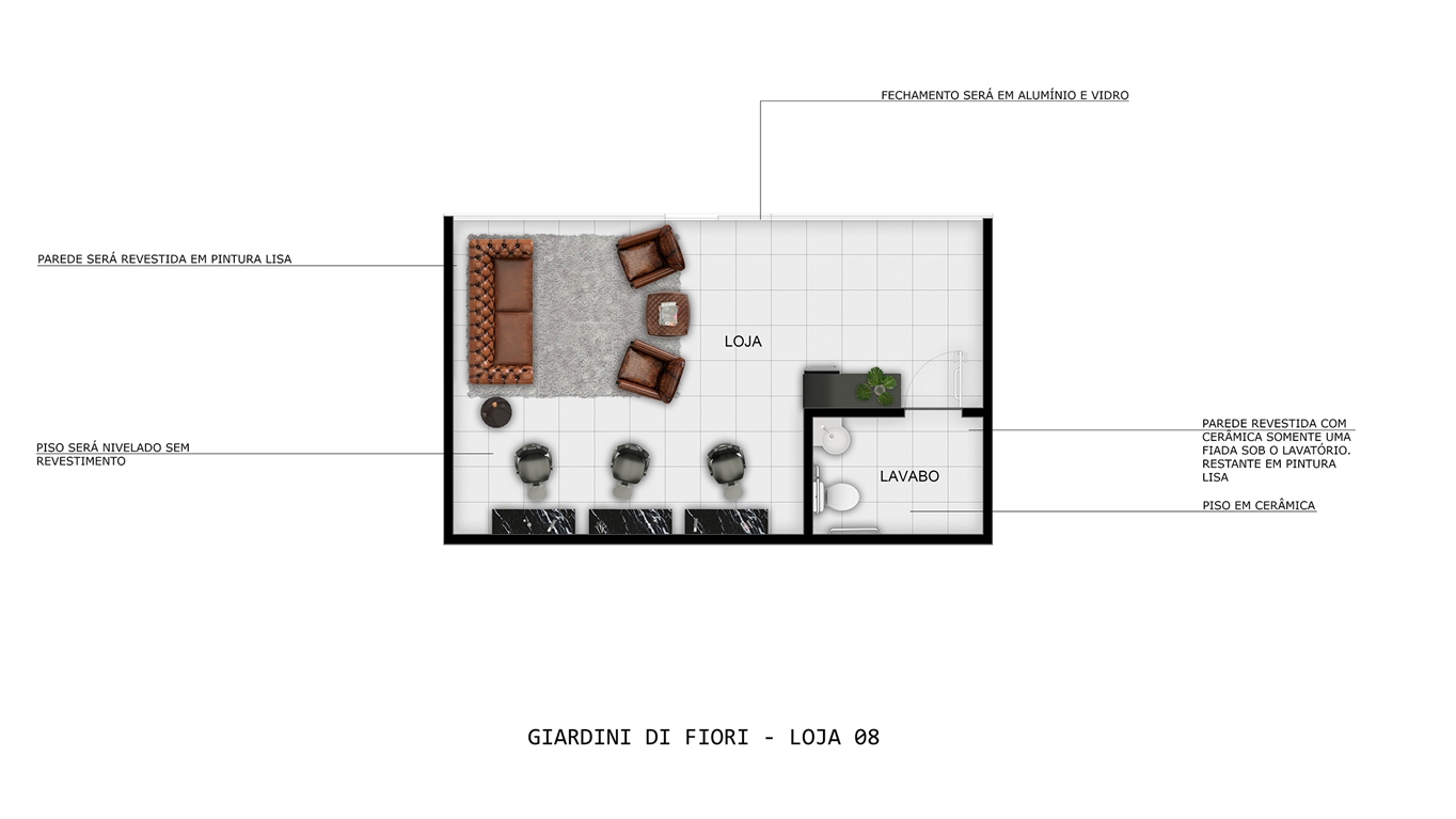 Planta loja 8 Giardini Di Fiori MRV Gama