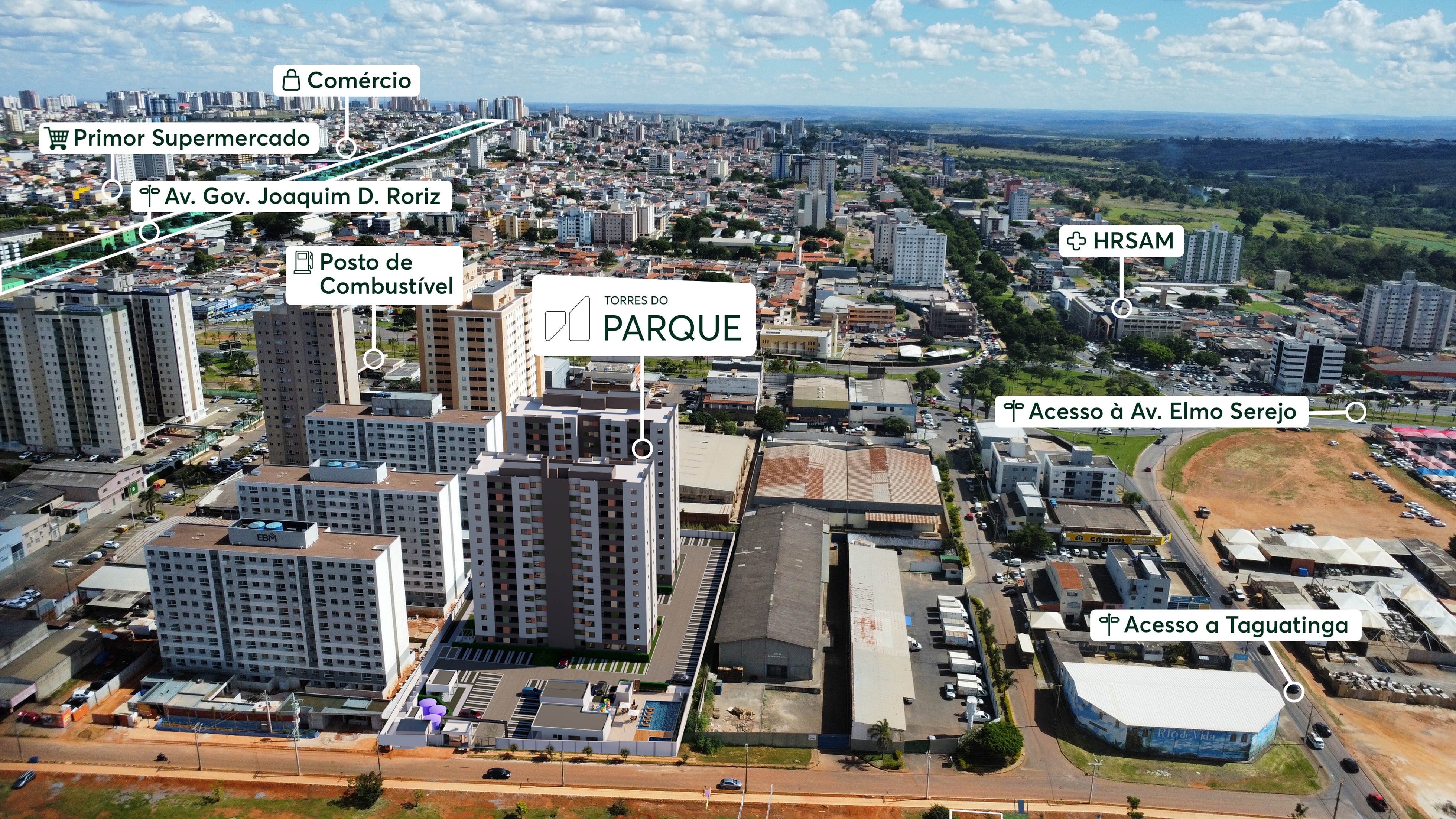 Imagem aérea Torres do Parque MRV Samambaia Imagem aérea Torres do Parque MRV Samambaia