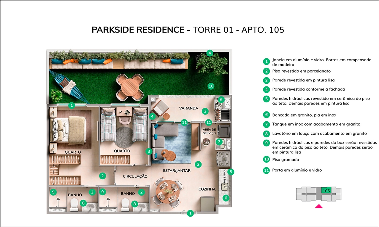 Planta Parkside MRV Serra