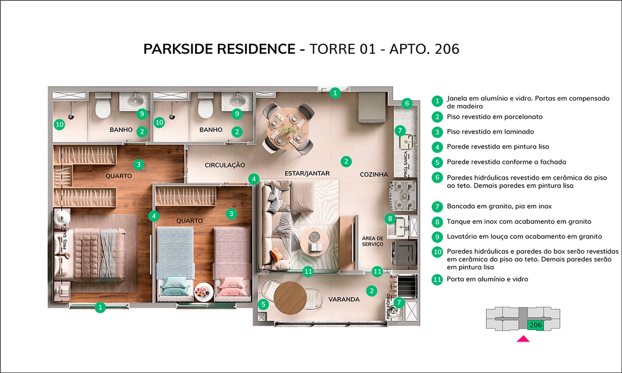 Planta Parkside MRV Serra