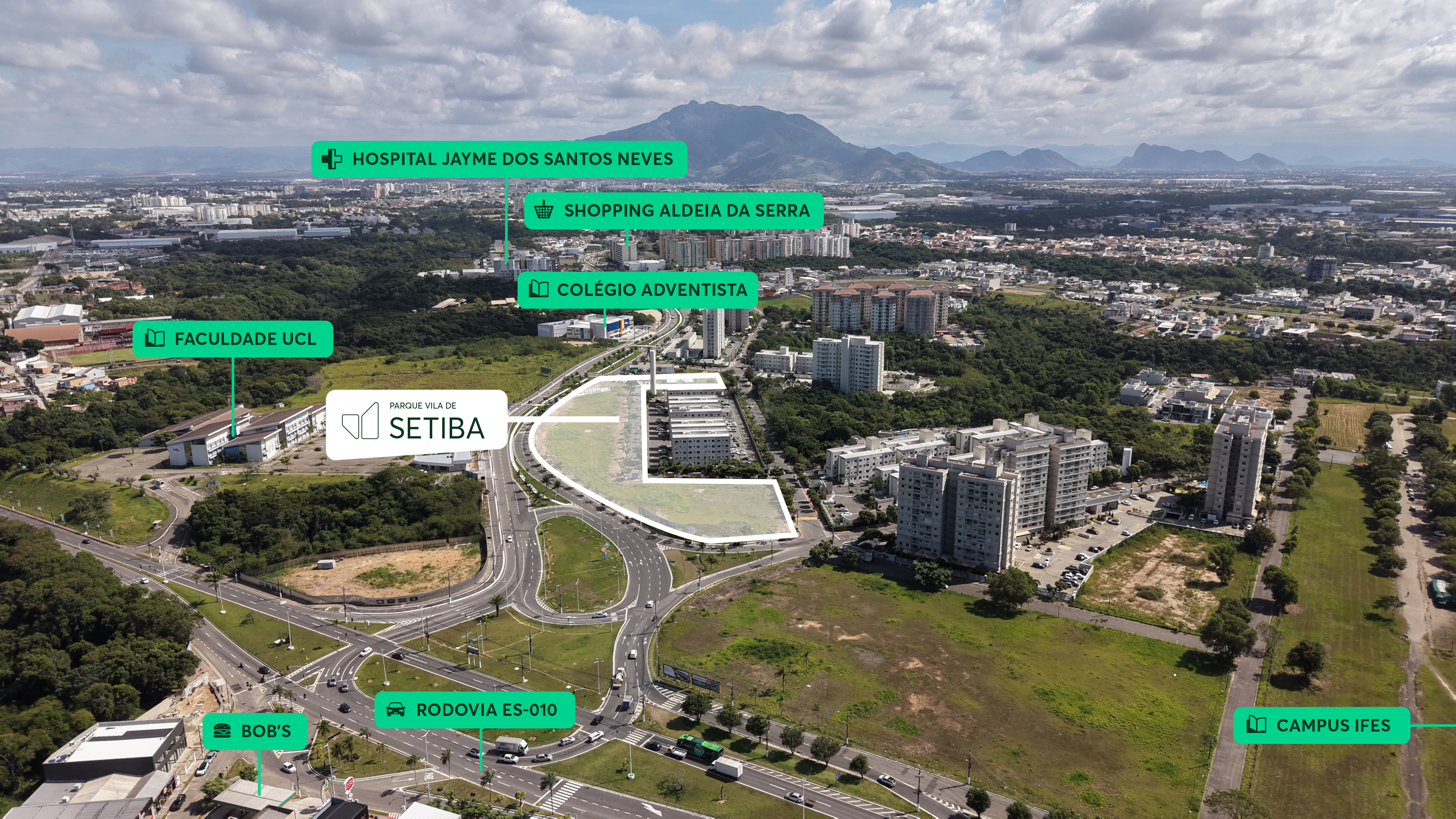 Imagem aérea Parque Vila de Setiba MRV Serra Imagem aérea Parque Vila de Setiba MRV Serra