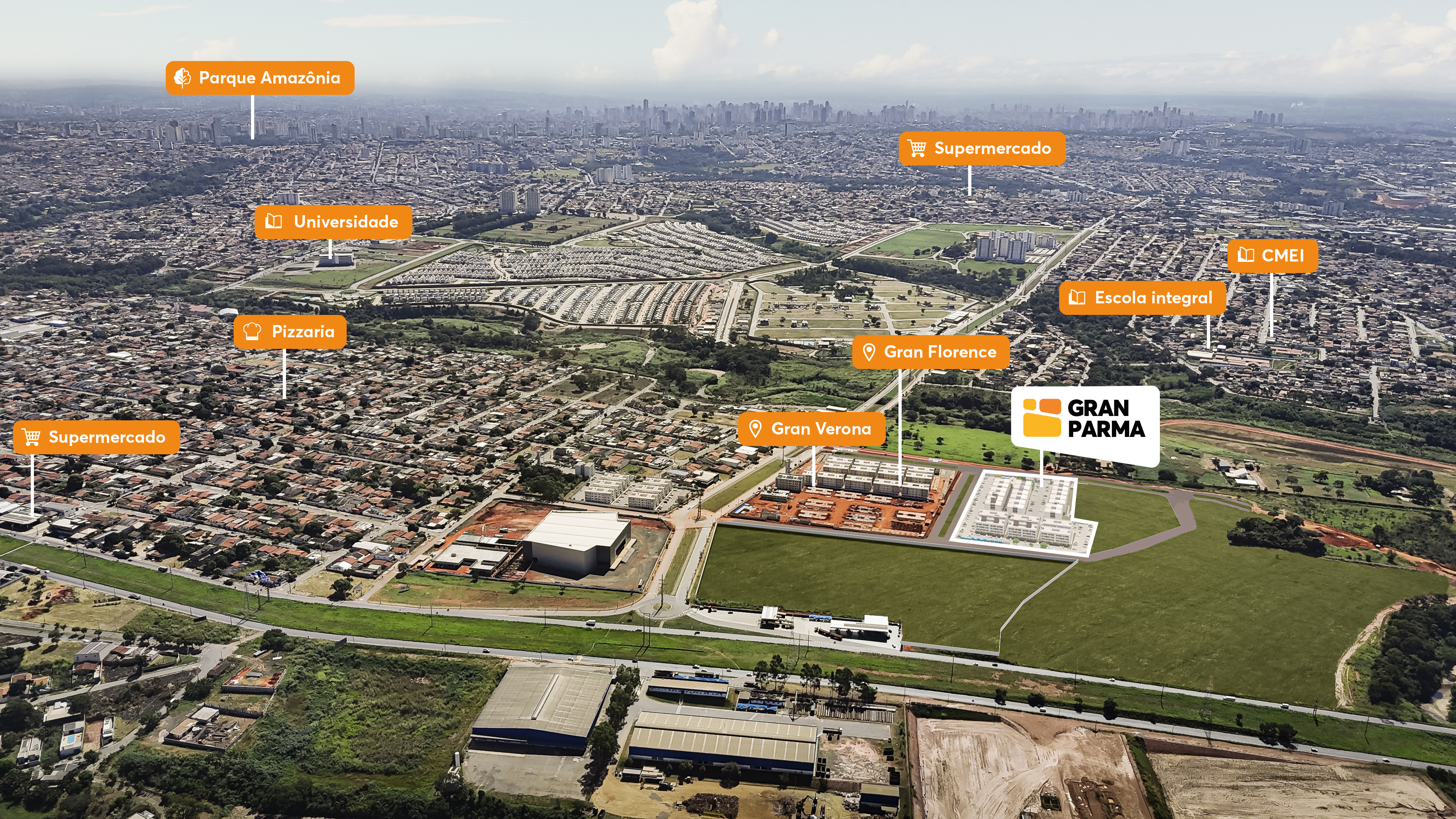 Imagem Aérea Gran Parma Aparecida de Goiânia MRV 