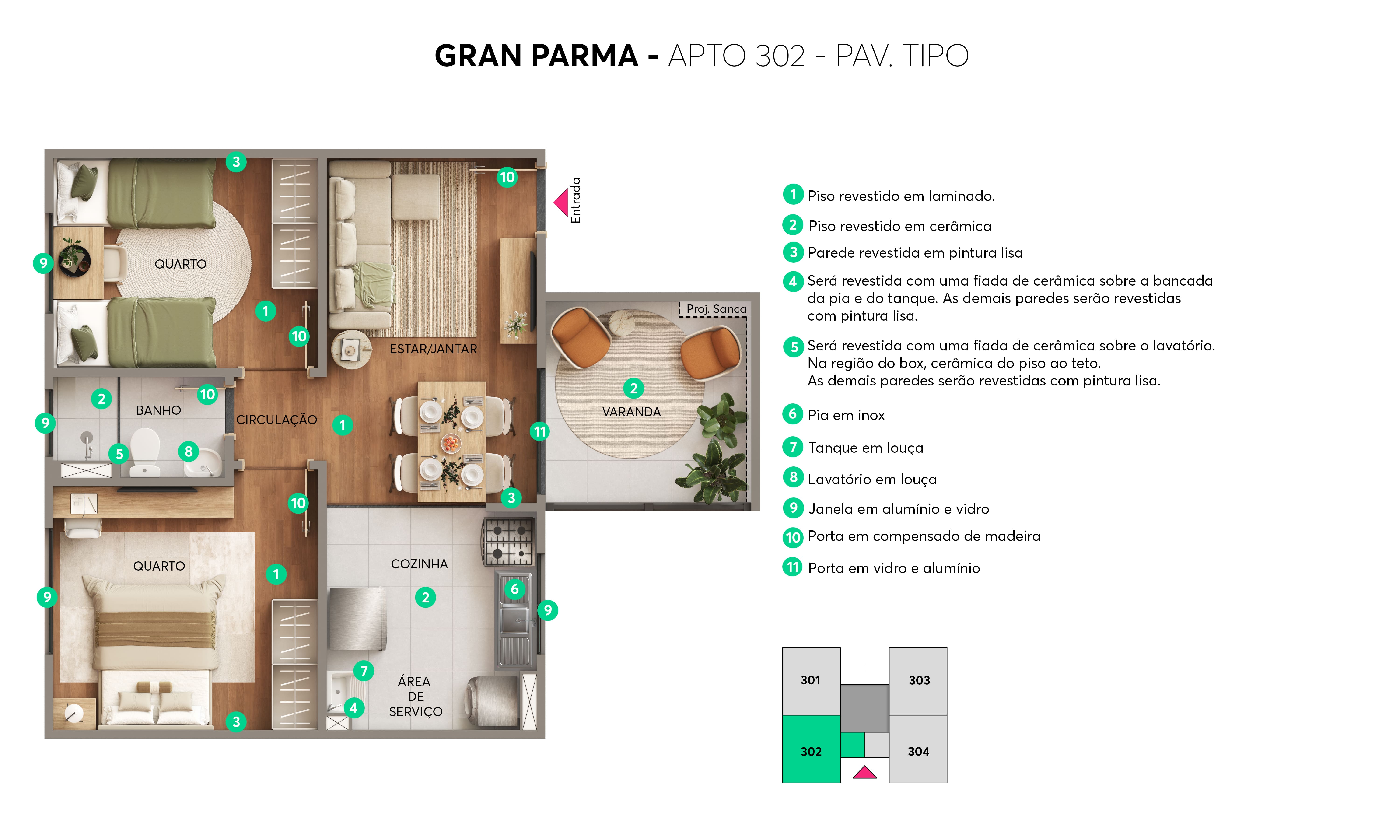Planta Gran Parma Aparecida de Goiânia MRV