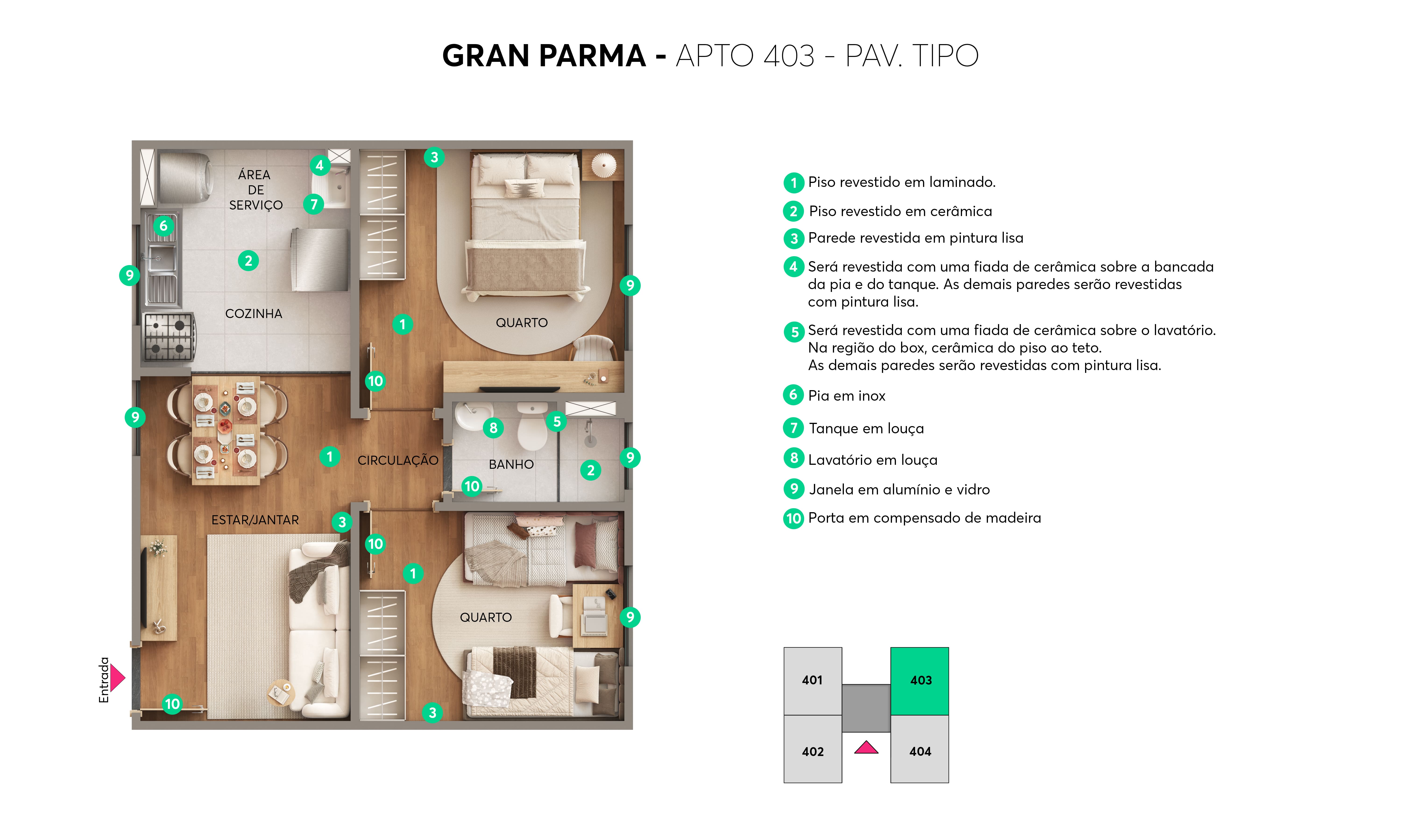 Planta Gran Parma Aparecida de Goiânia MRV