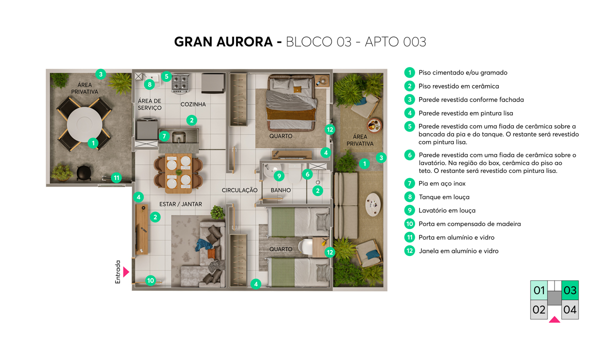 Planta Gran Aurora MRV Goiânia