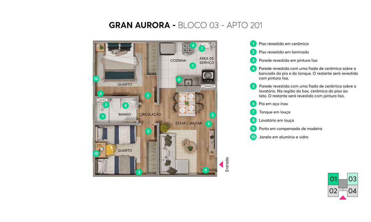 Planta Gran Aurora MRV Goiânia