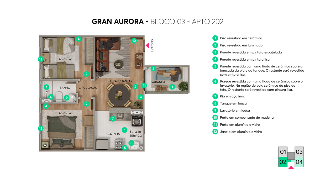 Planta Gran Aurora MRV Goiânia