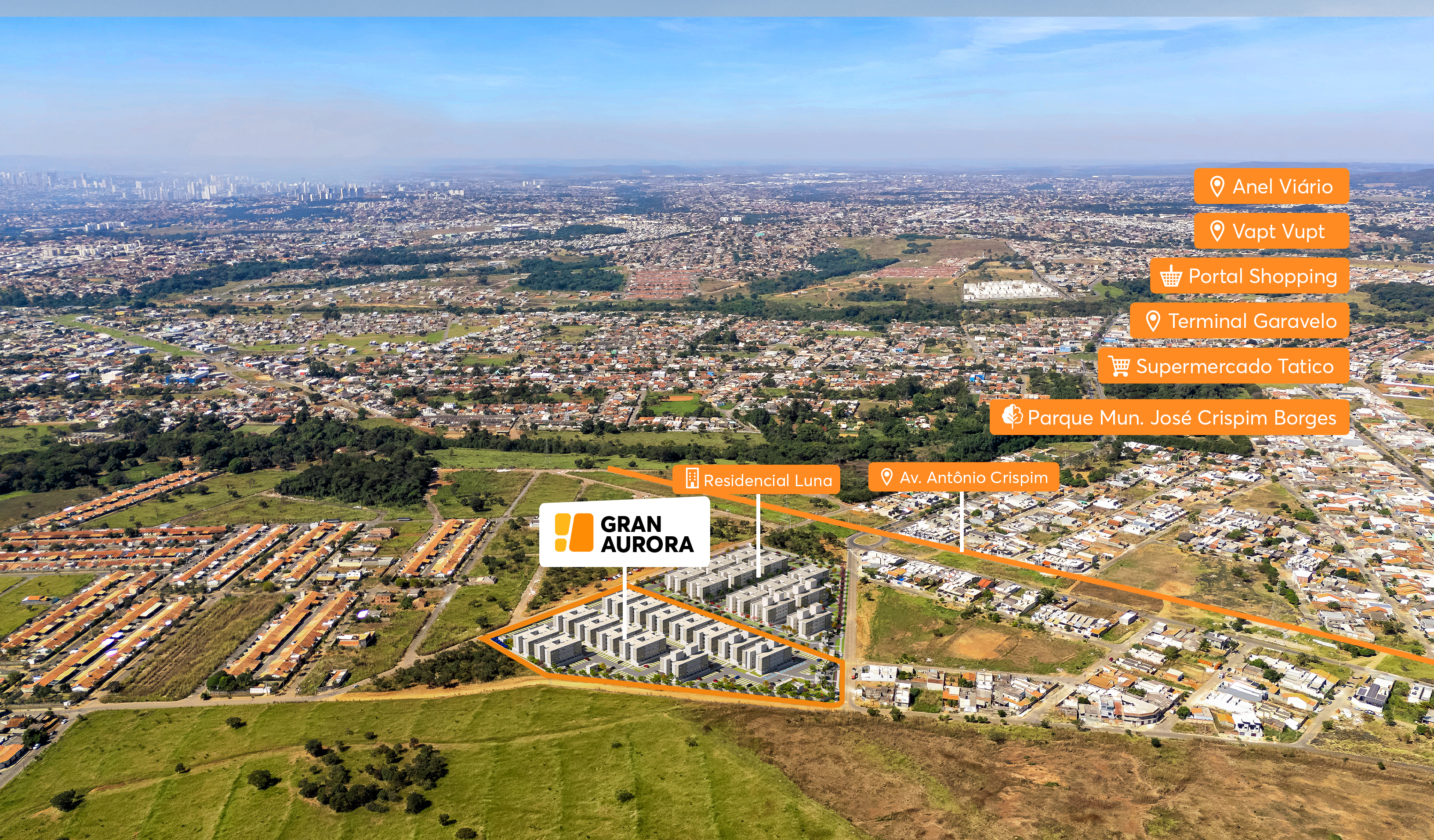 Imagem aérea Gran Aurora MRV Goiânia