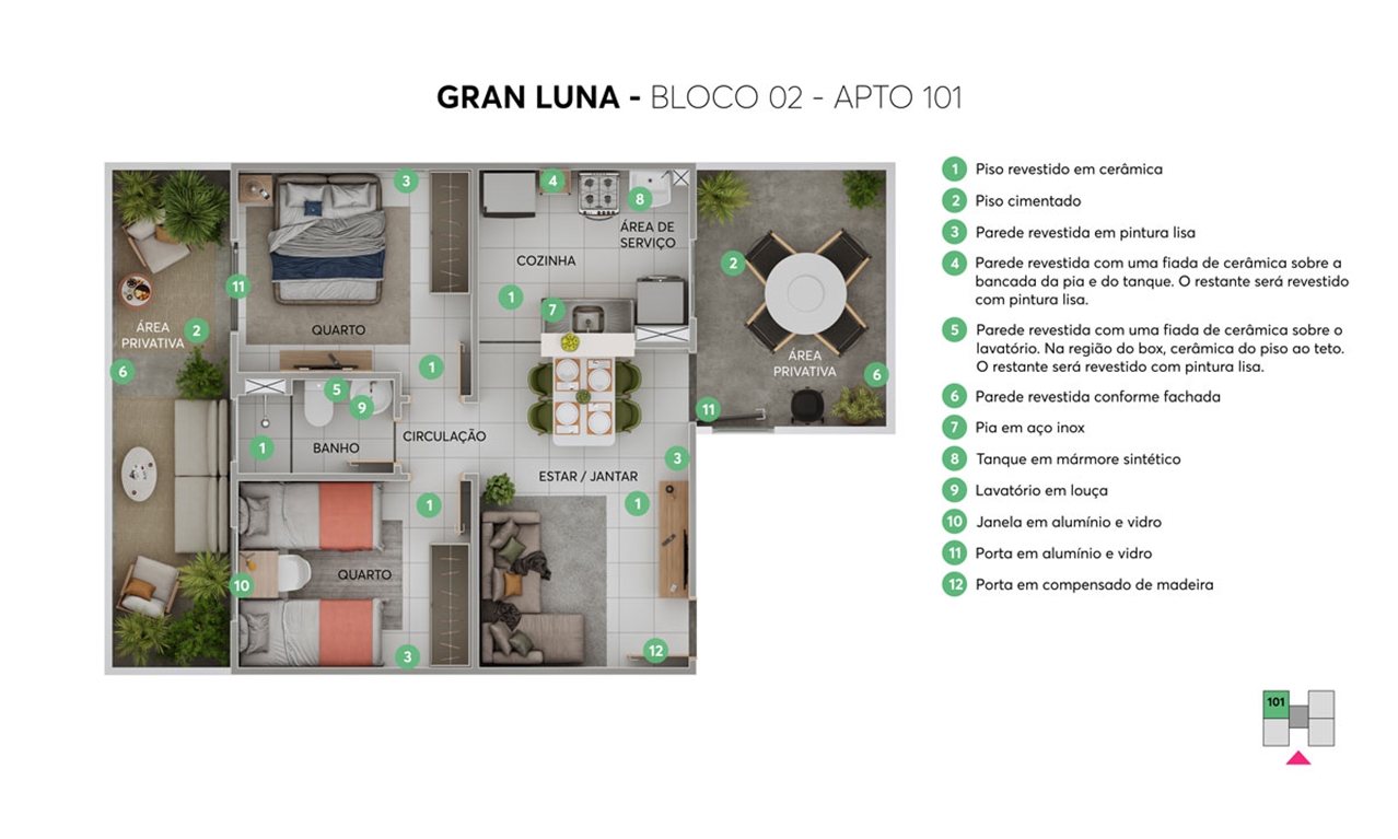 Planta Gran Luna MRV Goiânia