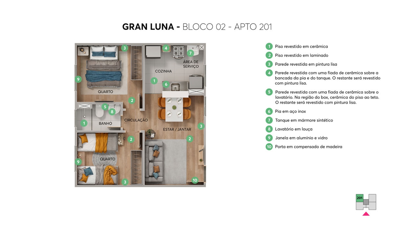 Planta Gran Luna MRV Goiânia