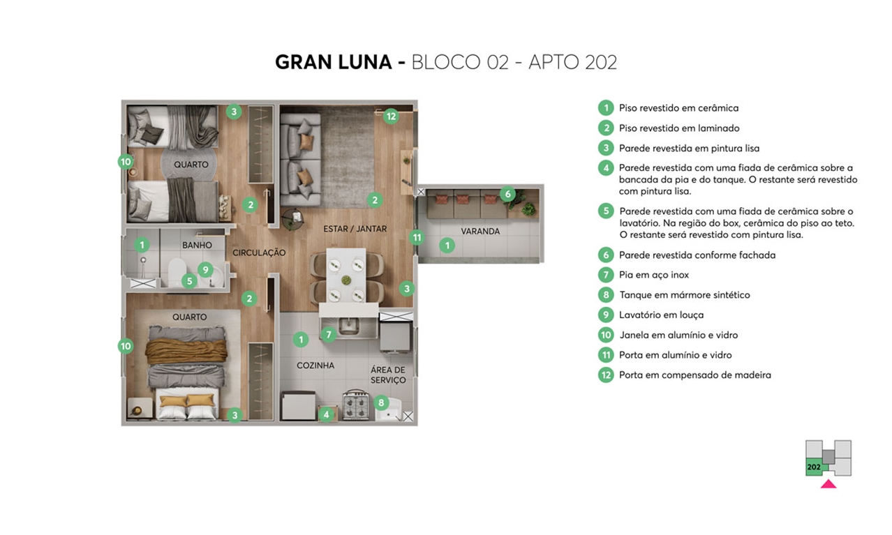 Planta Gran Luna MRV Goiânia