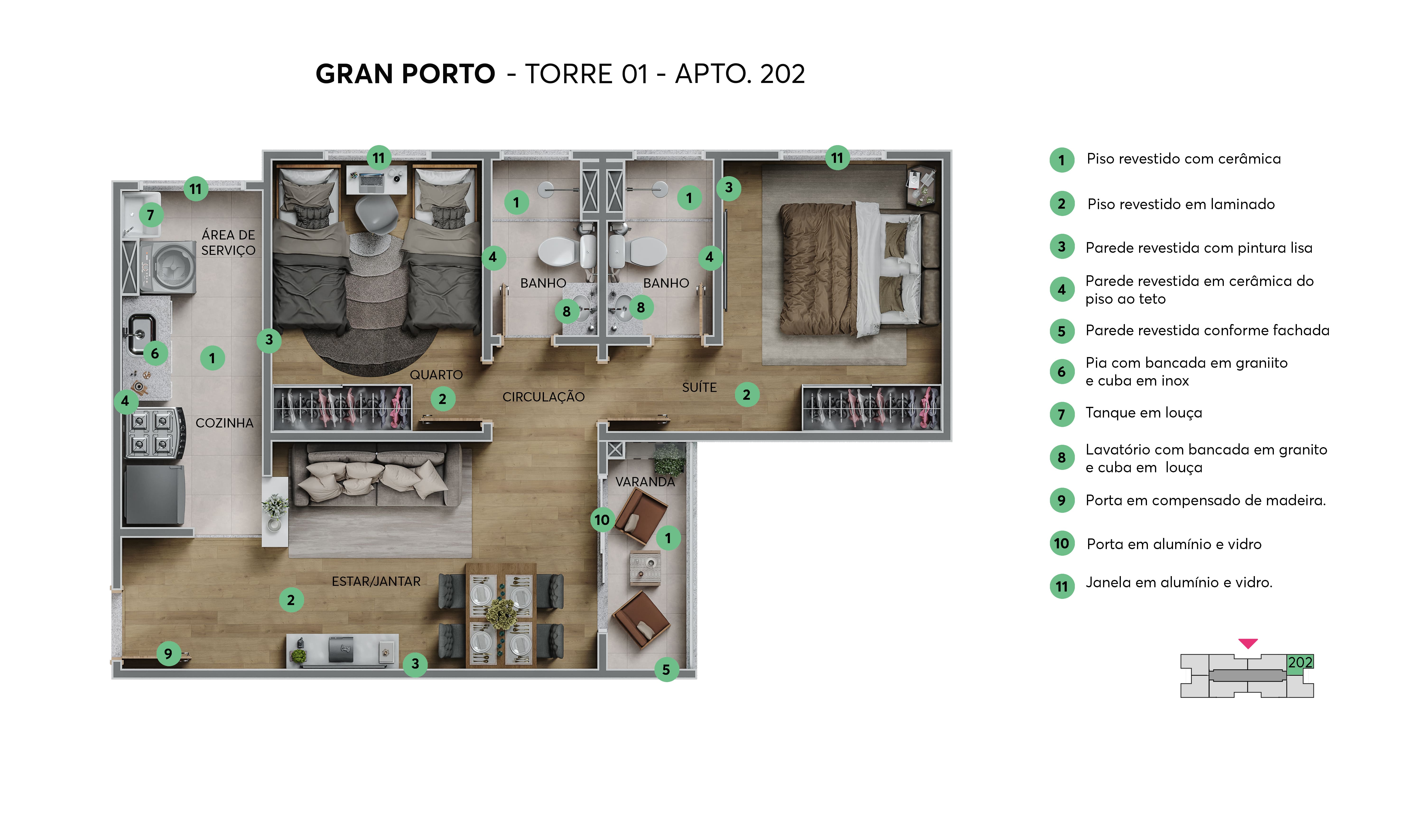 Planta Gran Porto MRV Goiânia