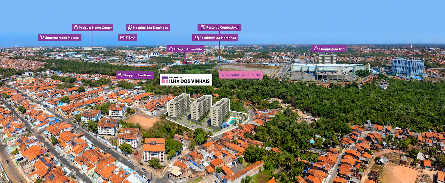 Foto aérea Ilha dos Vinhais MRV São Luís