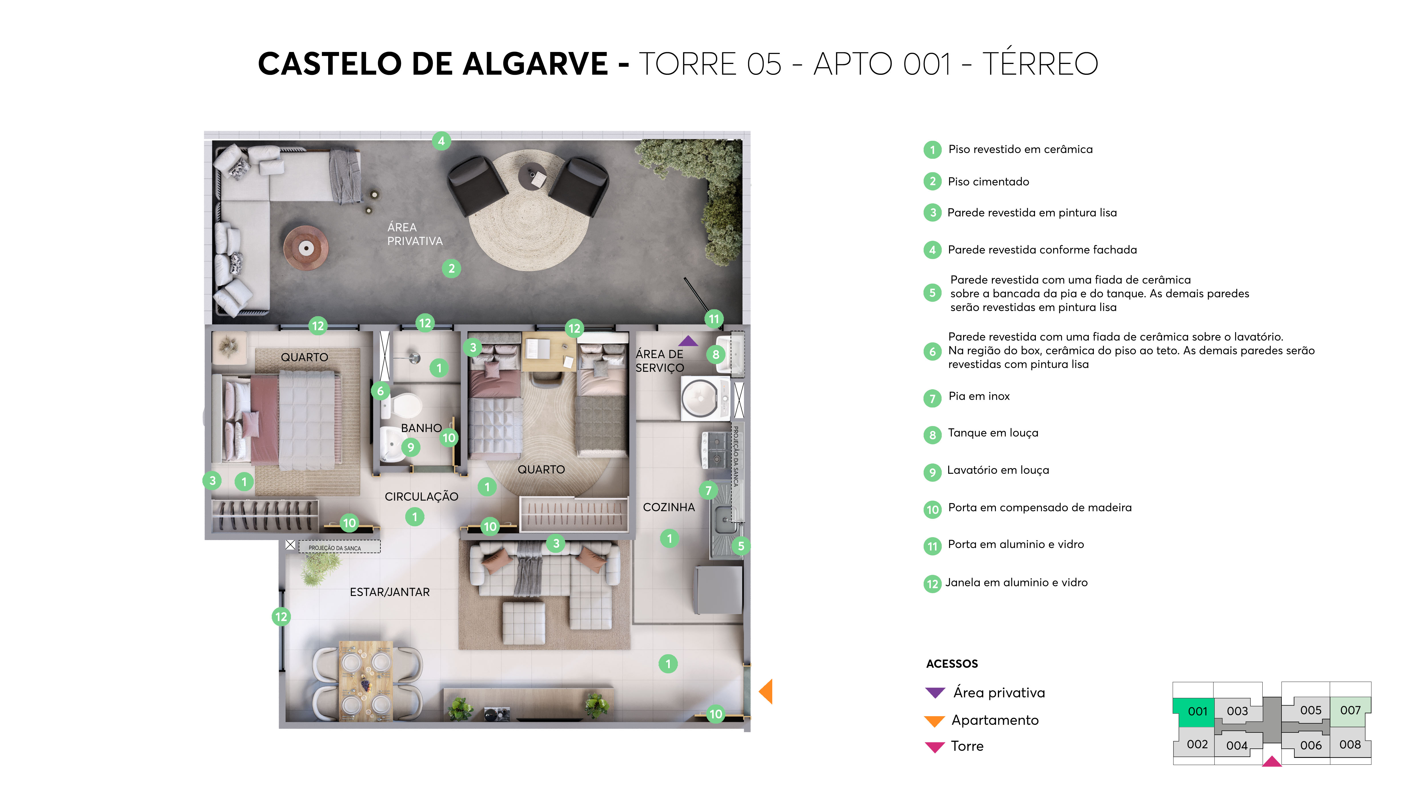 Planta – Torre 05 – Apto 001– Castelo de Algarve MRV Campo Grande 