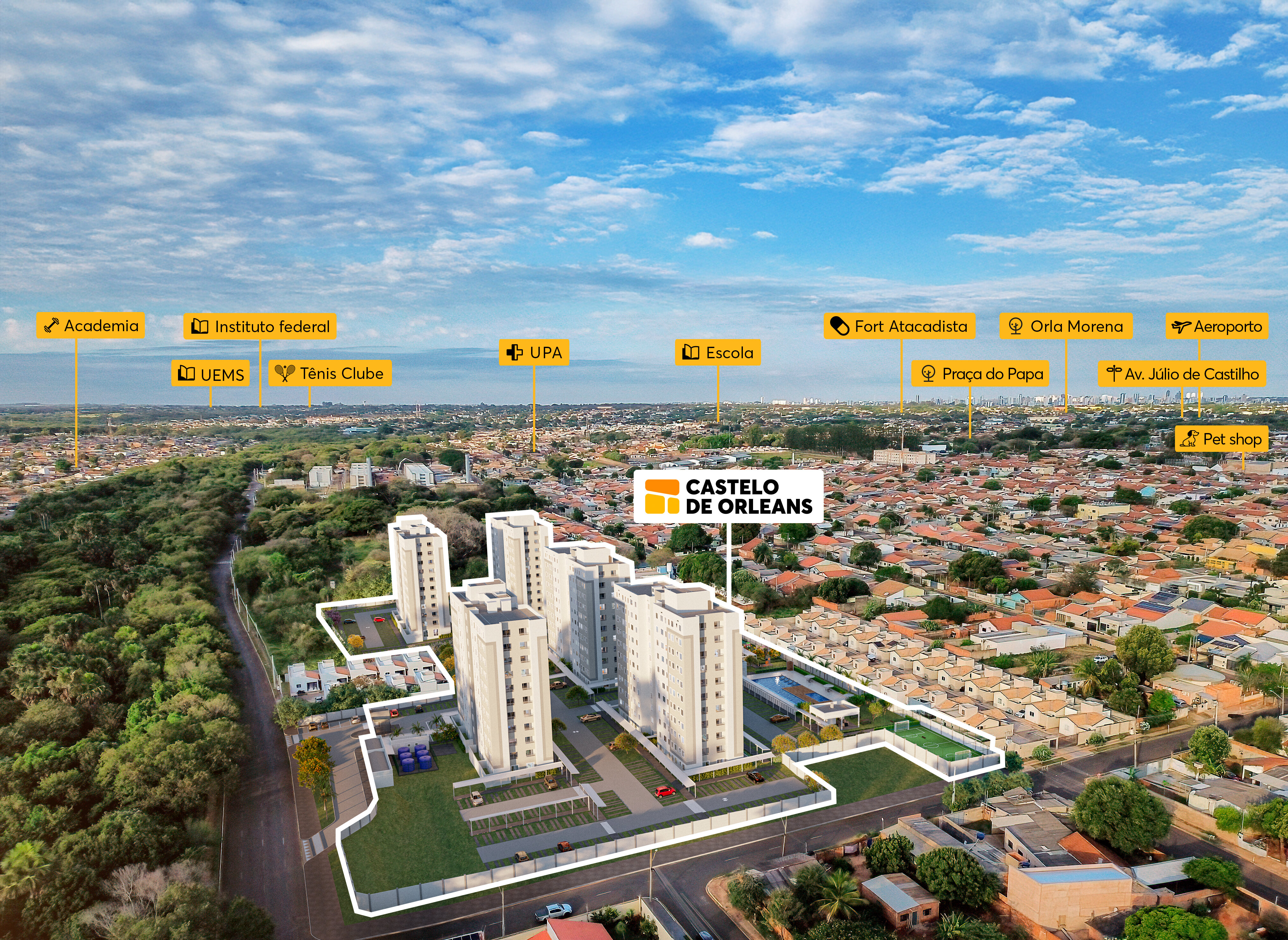 Foto aérea Castelo de Orleans MRV Campo Grande Foto aérea Castelo de Orleans MRV Campo Grande
