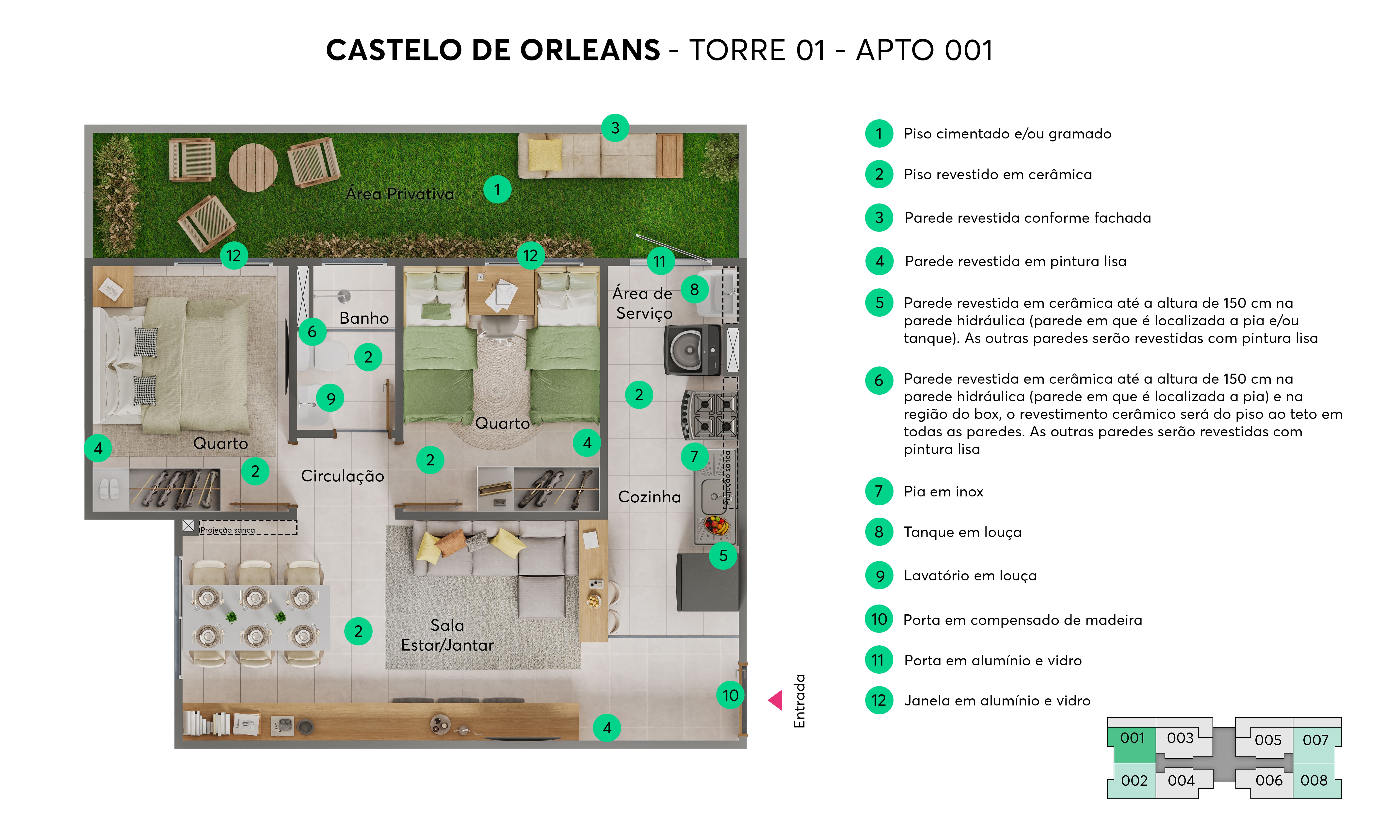 Planta - Torre 01 - Apto. 001