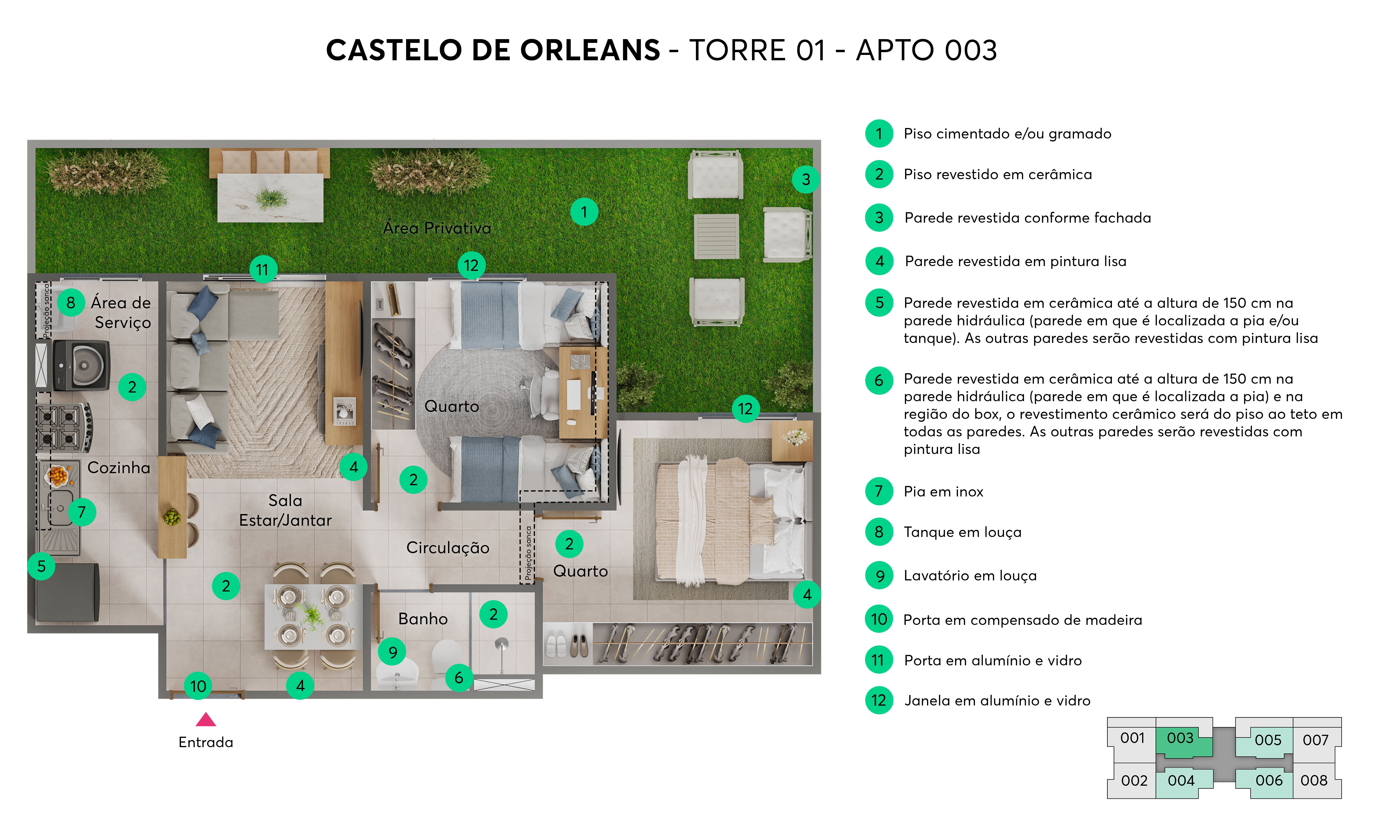 Planta - Torre 01 - Apto. 003