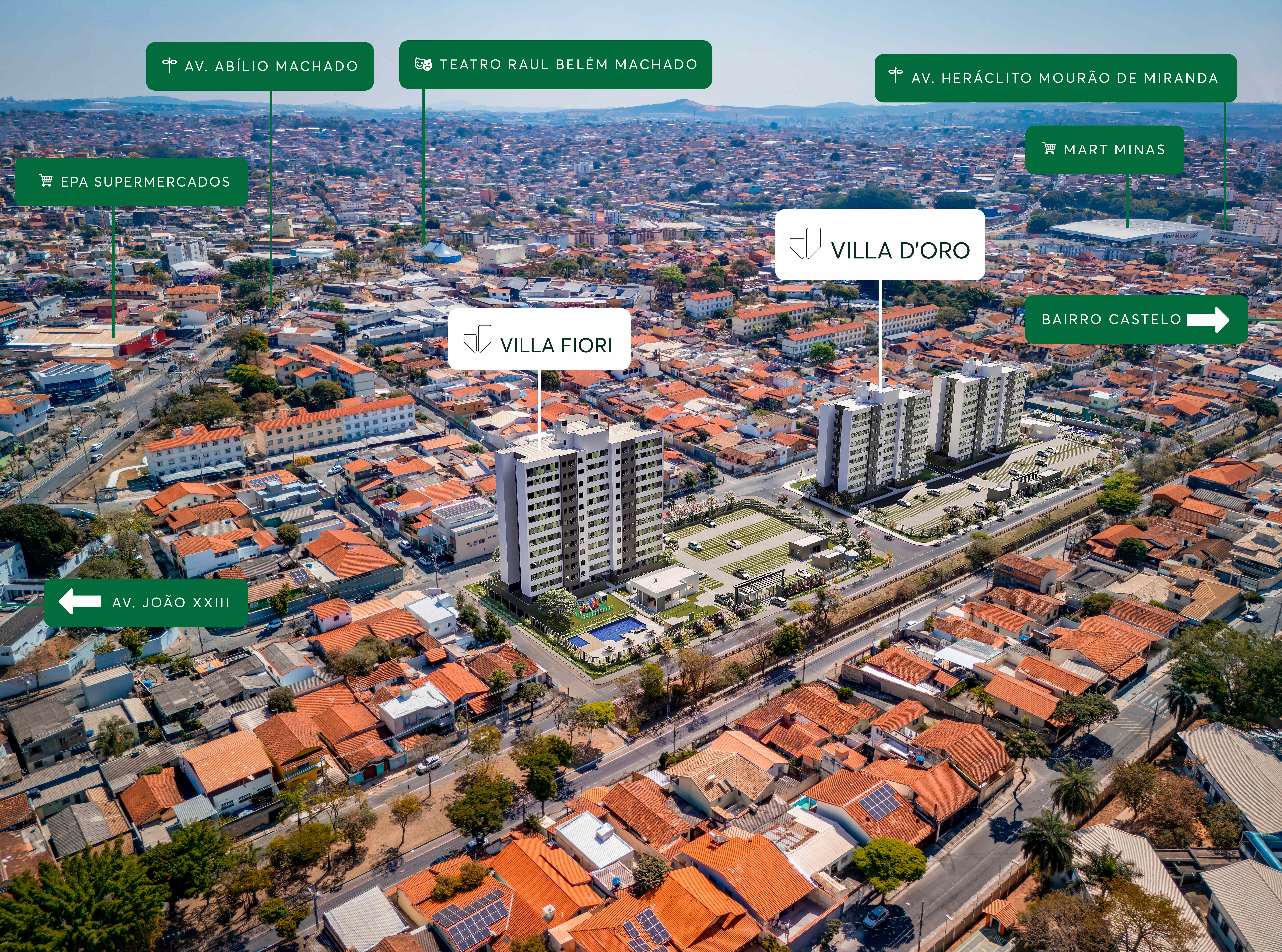Imagem aérea Villa D'Oro MRV Belo Horizonte 