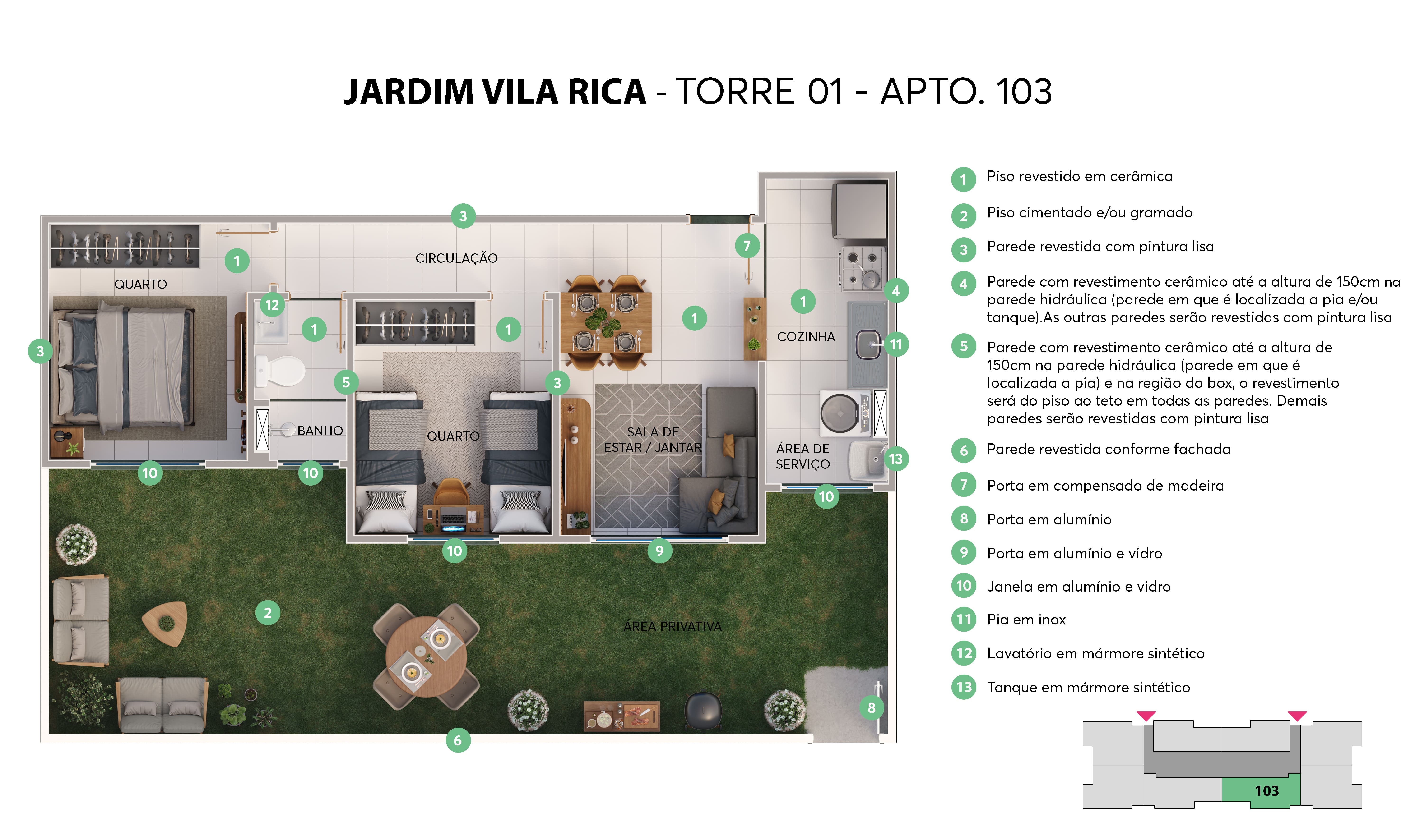 Planta Jardim Vila Rica MRV Juiz de Fora