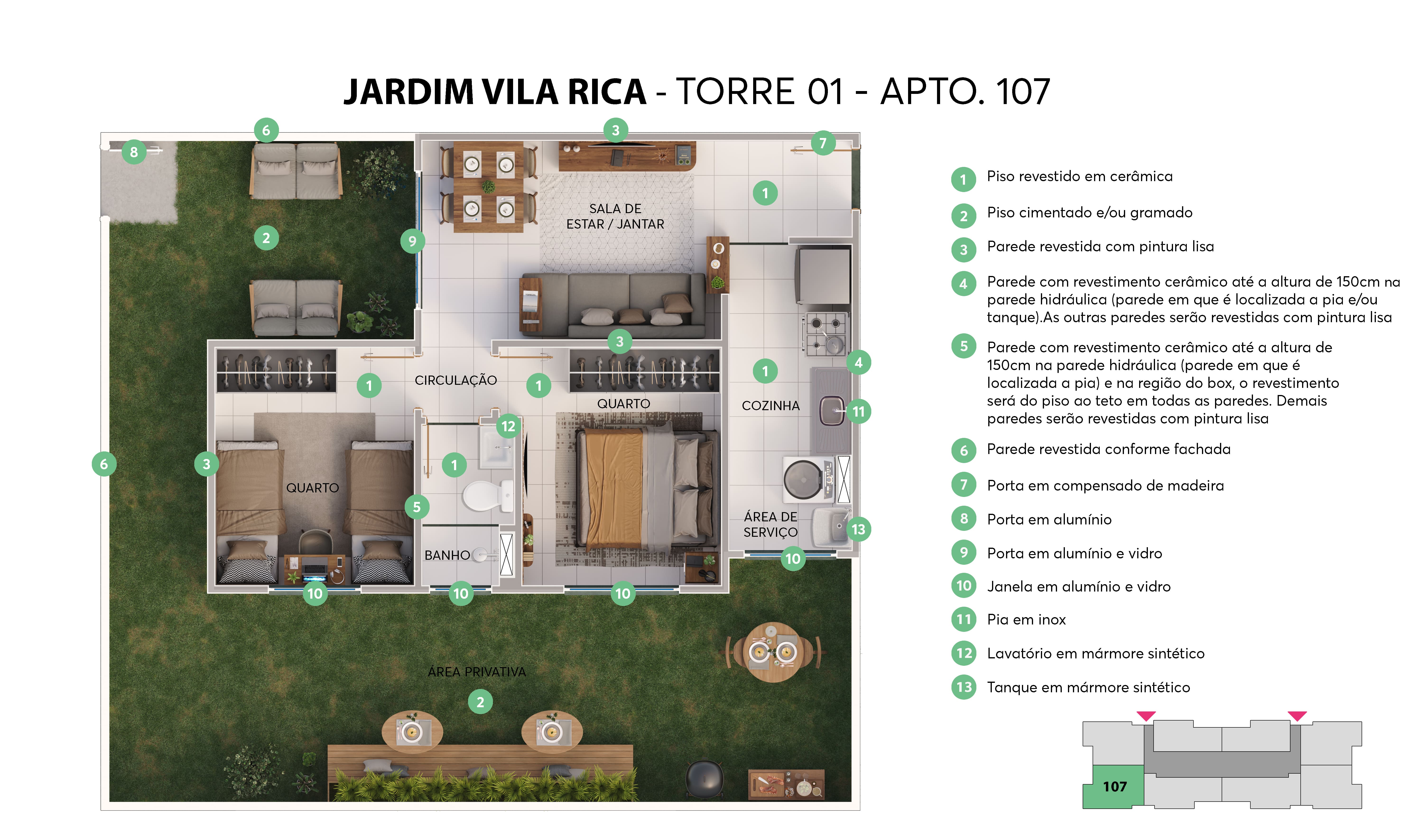 Planta Jardim Vila Rica MRV Juiz de Fora
