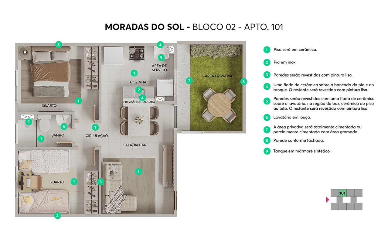 Planta Moradas do Sol MRV Sete Lagoas