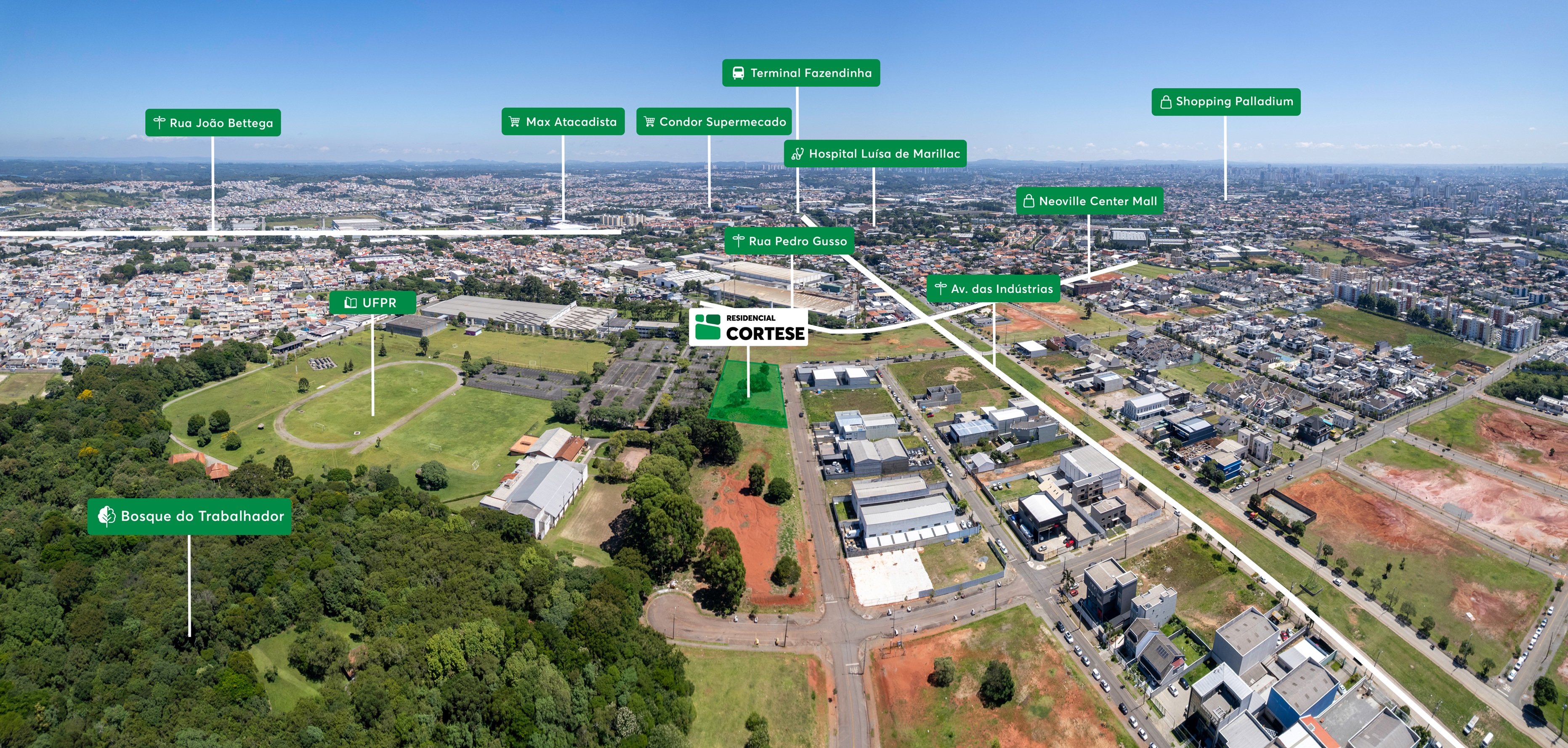 Imagem aérea Residencial Cortese MRV Curitiba