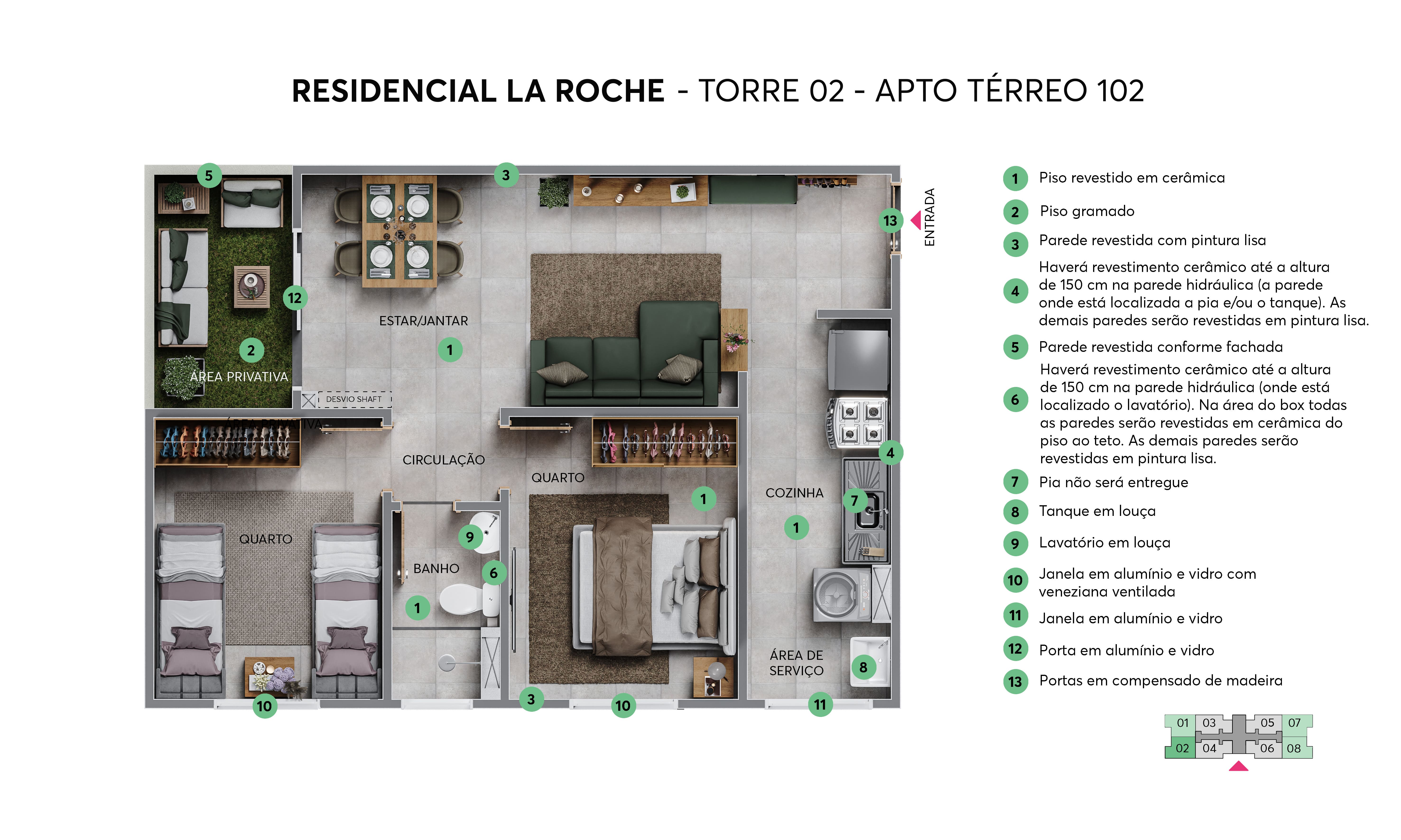 Planta Residencial La Roche MRV Londrina