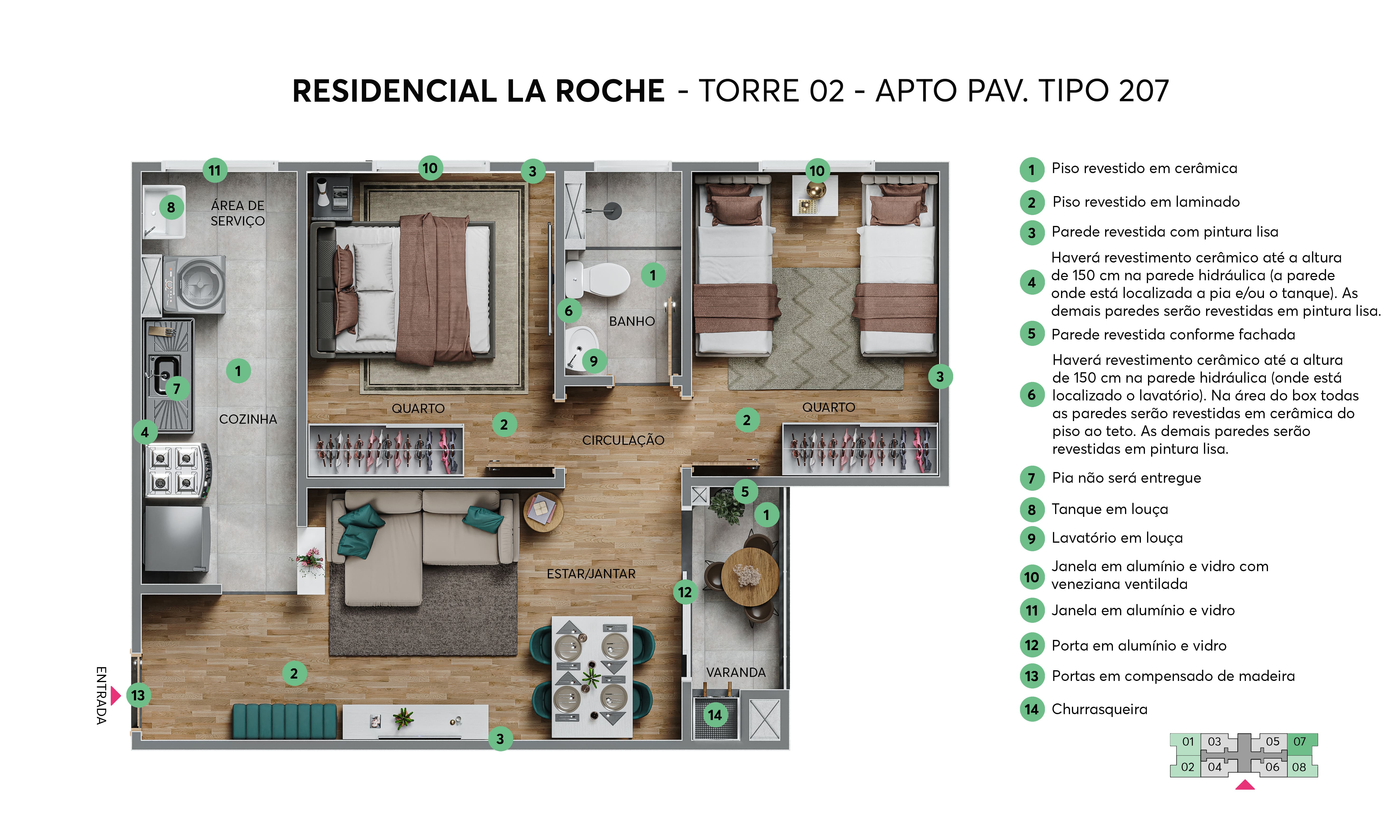 Planta Residencial La Roche MRV Londrina