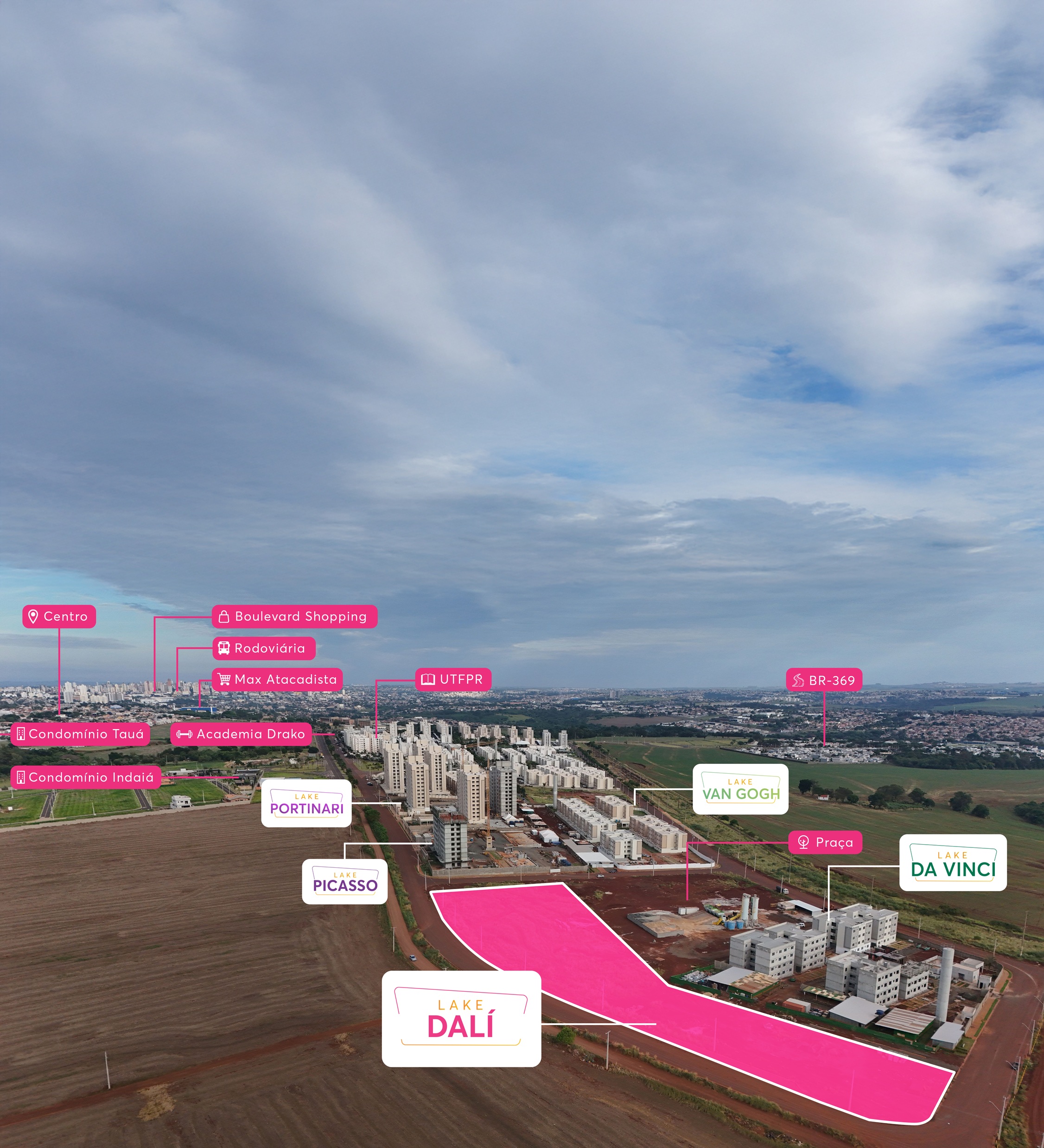 Imagem Aérea Residencial Lake Dali MRV Londrina