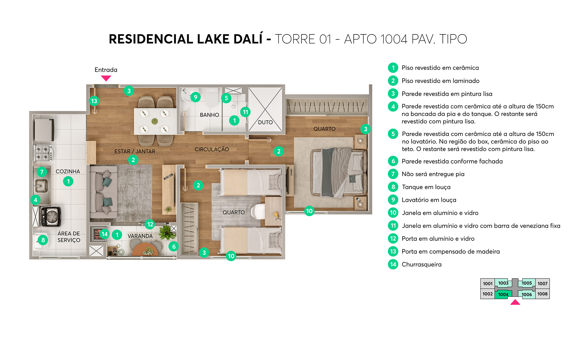 Planta Residencial Lake Dali MRV Londrina