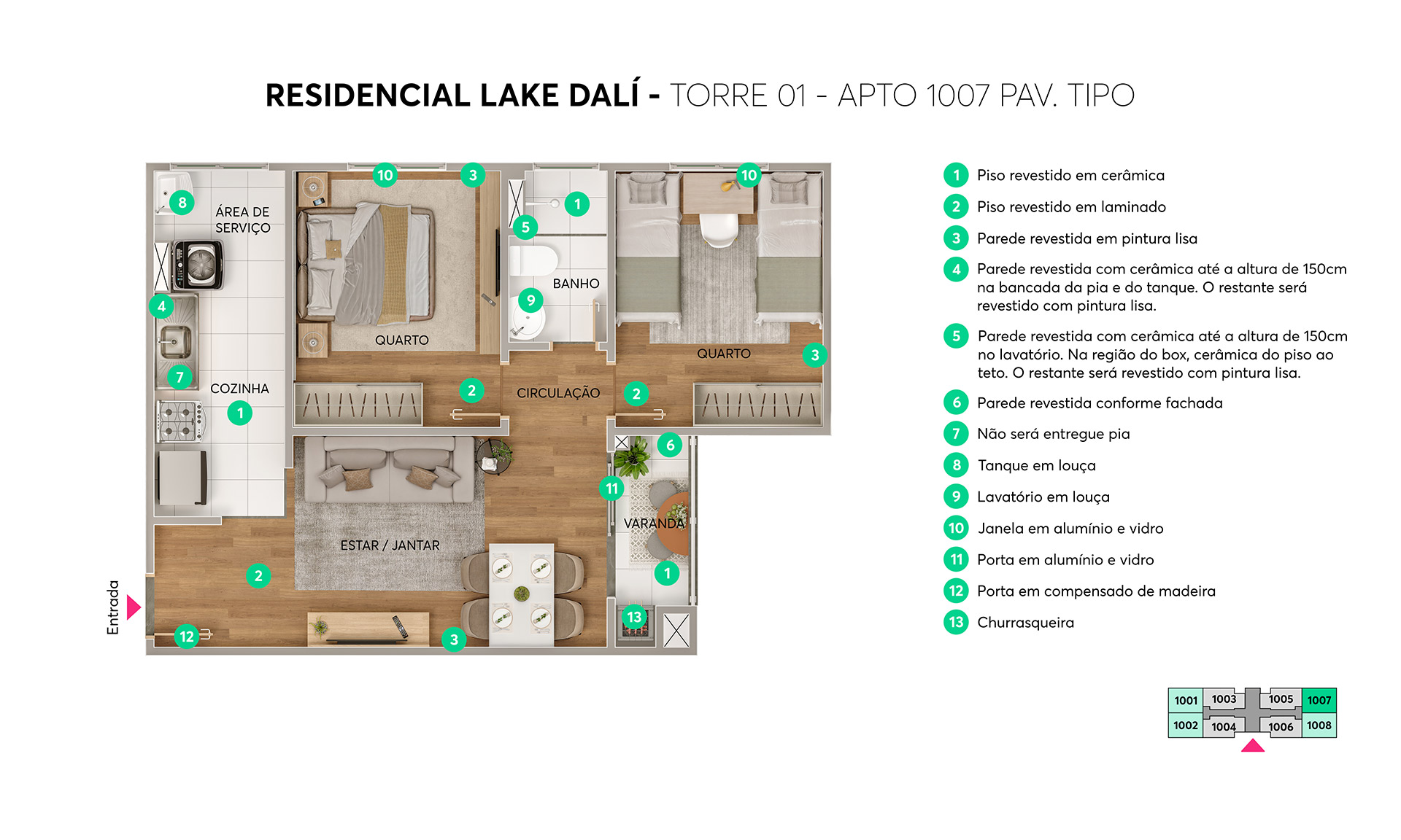 Planta Residencial Lake Dali MRV Londrina