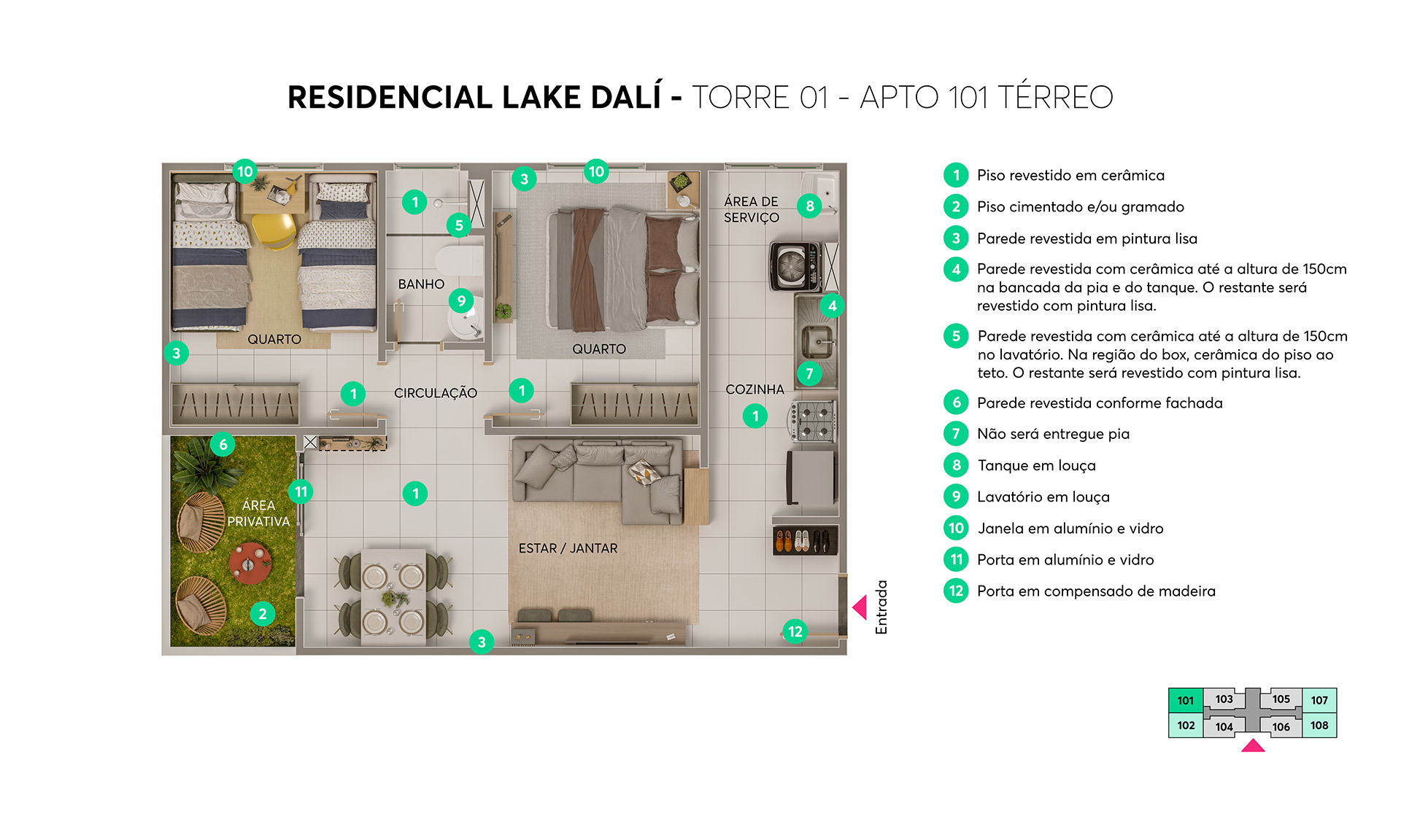 Planta Residencial Lake Dali MRV Londrina