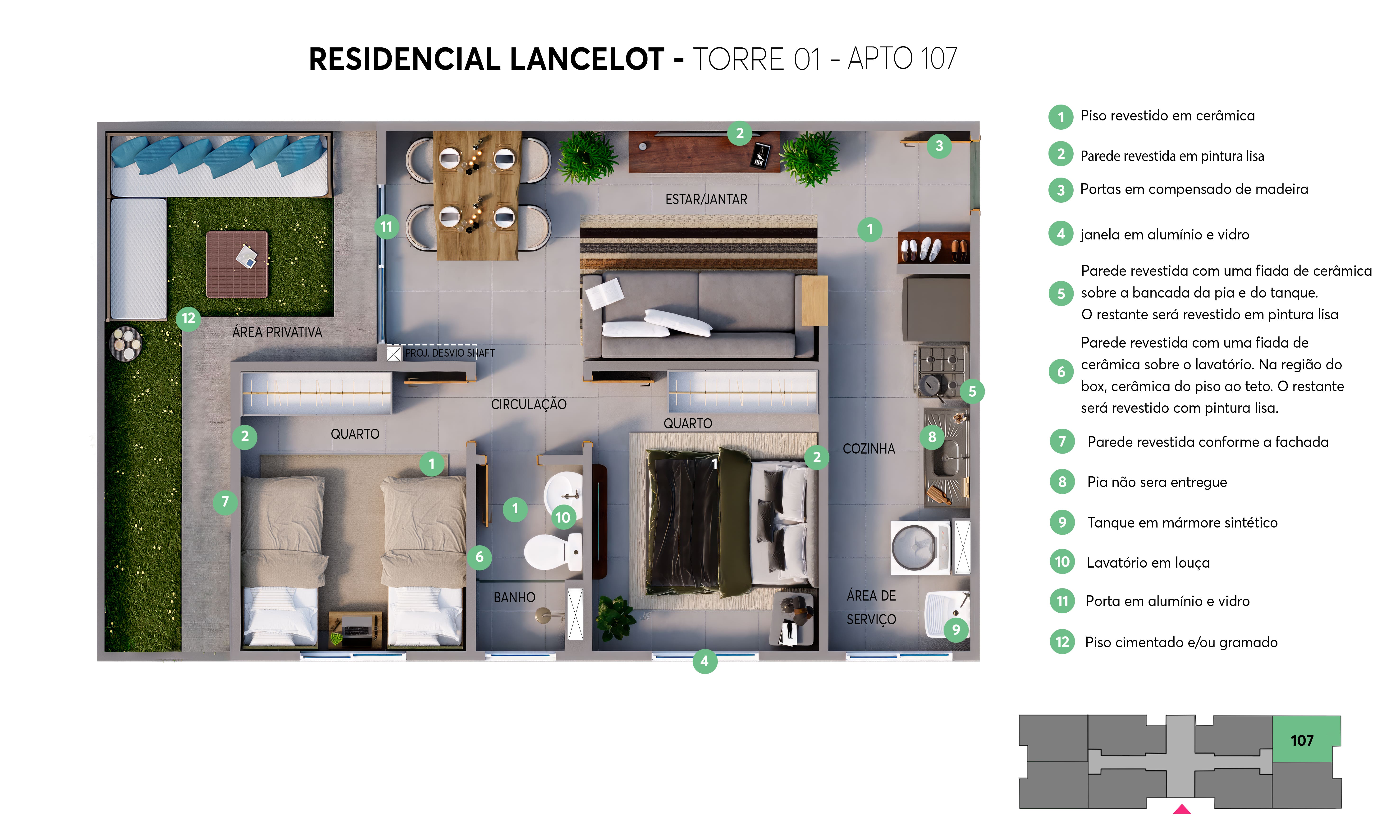 Planta Residencial Lancelot MRV Londrina