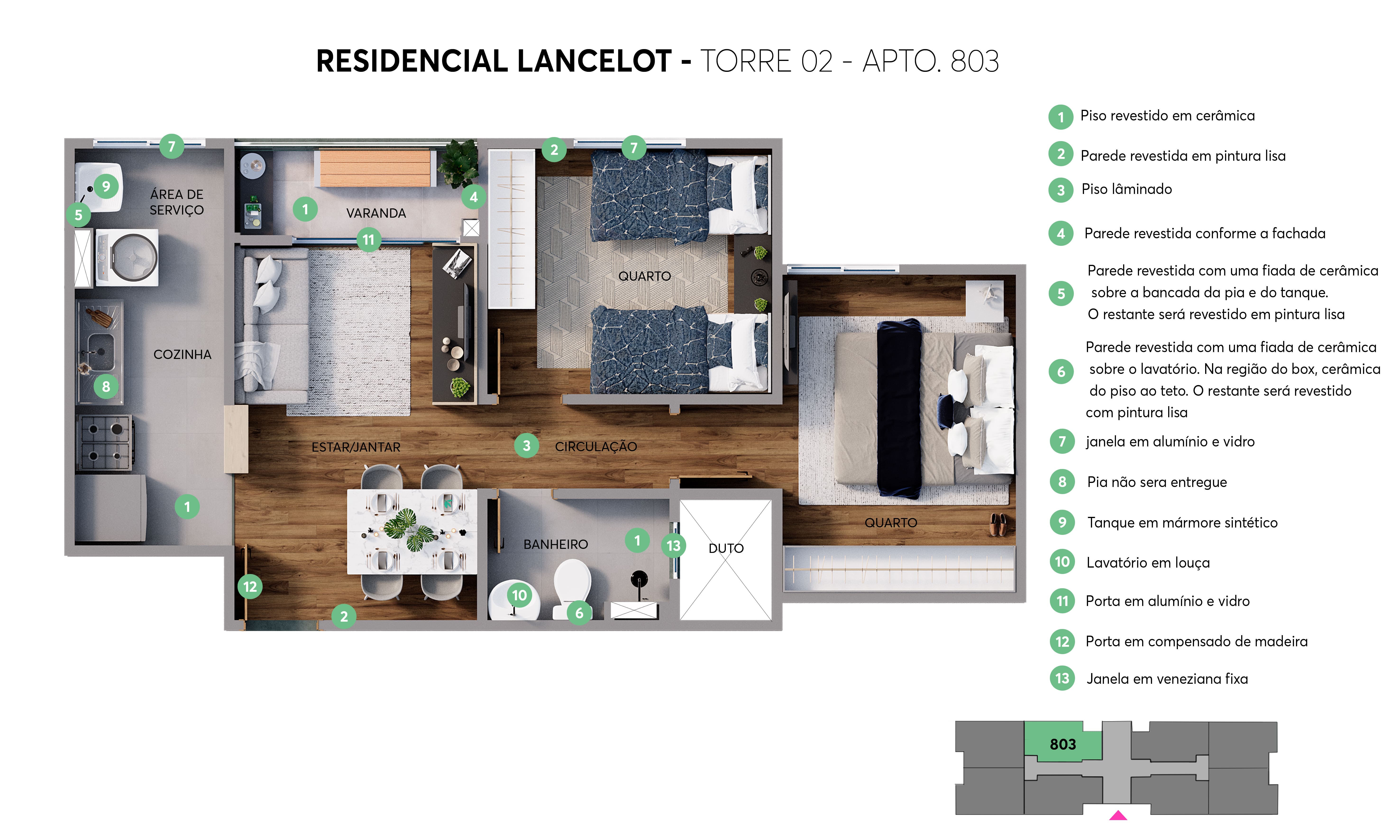 Planta Residencial Lancelot MRV Londrina