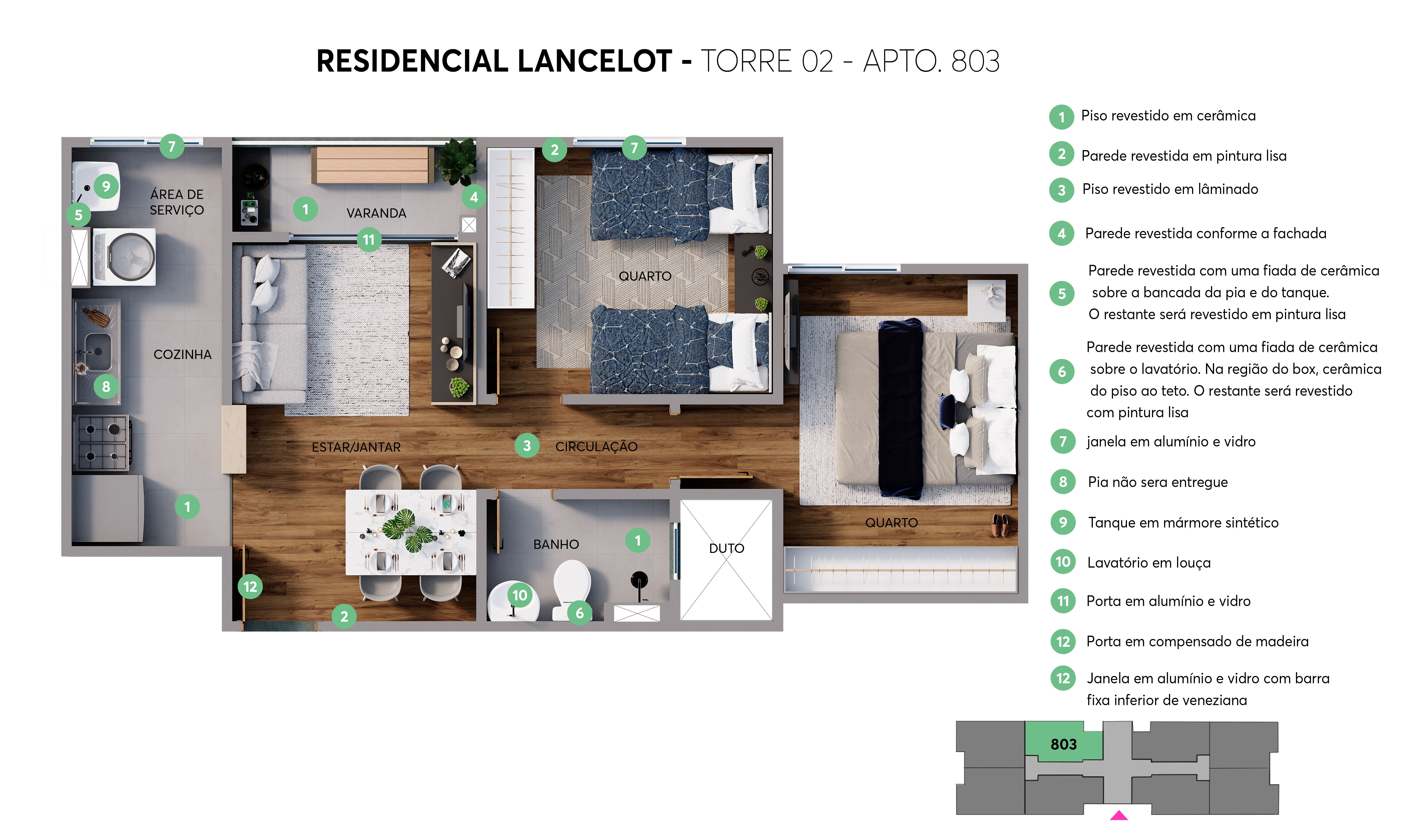Planta Residencial Lancelot MRV Londrina