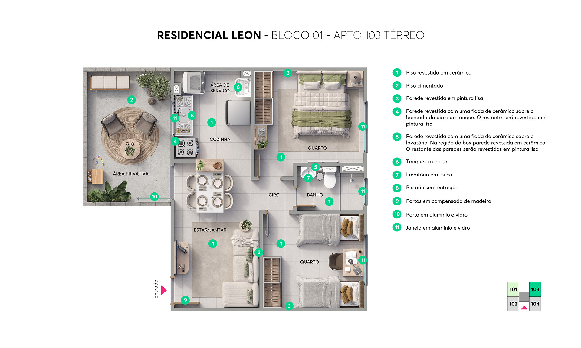 Planta Residencial Leon MRV Londrina
