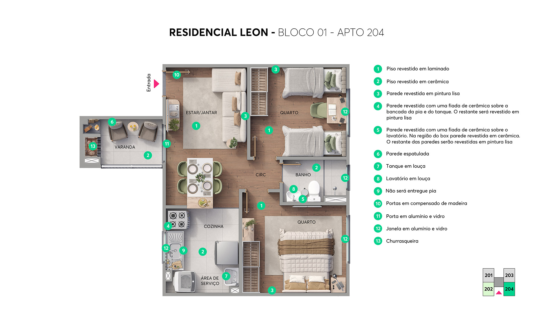 Planta Residencial Leon MRV Londrina