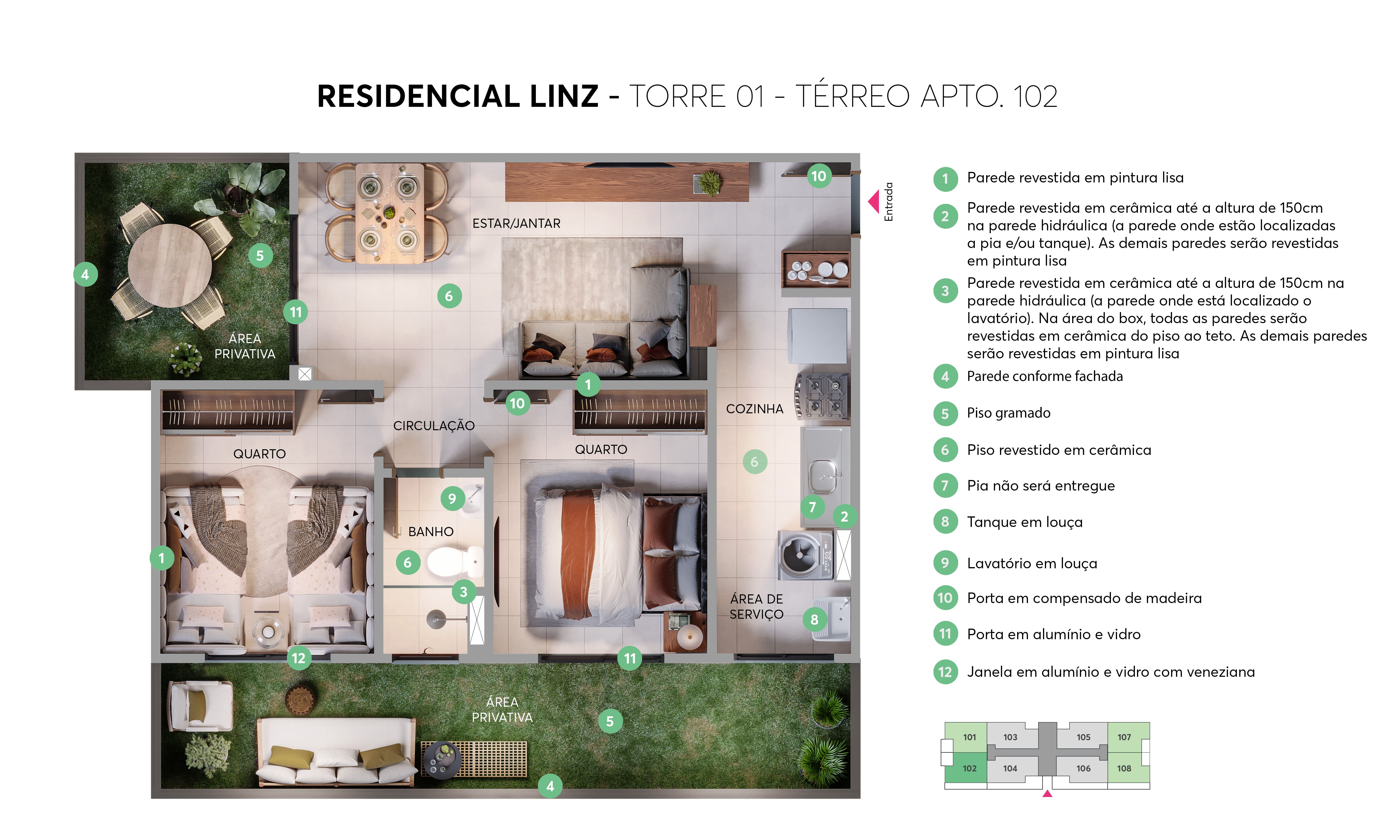 Planta - Torre 01 - Apto. 102